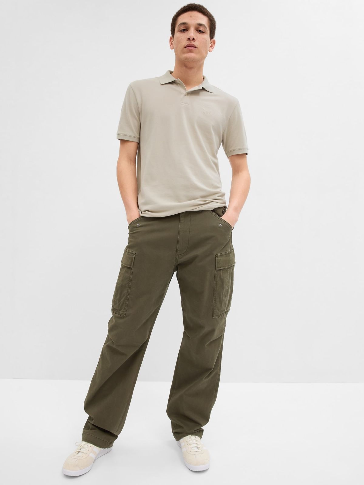 Μπεζ Gap Logo Pique Polo Μπλούζα-586306000