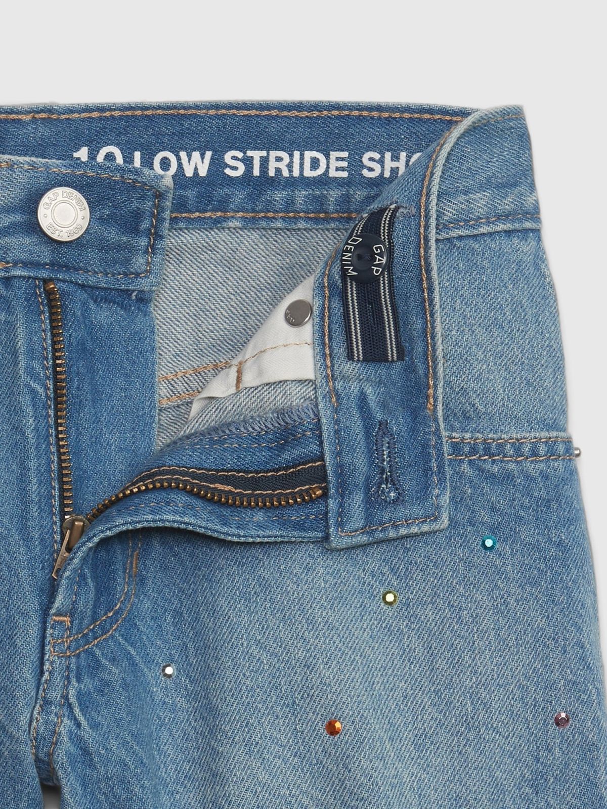 Μπλε Παιδικό Low Stride Rhinestone Σορτς με Washwell-674015000