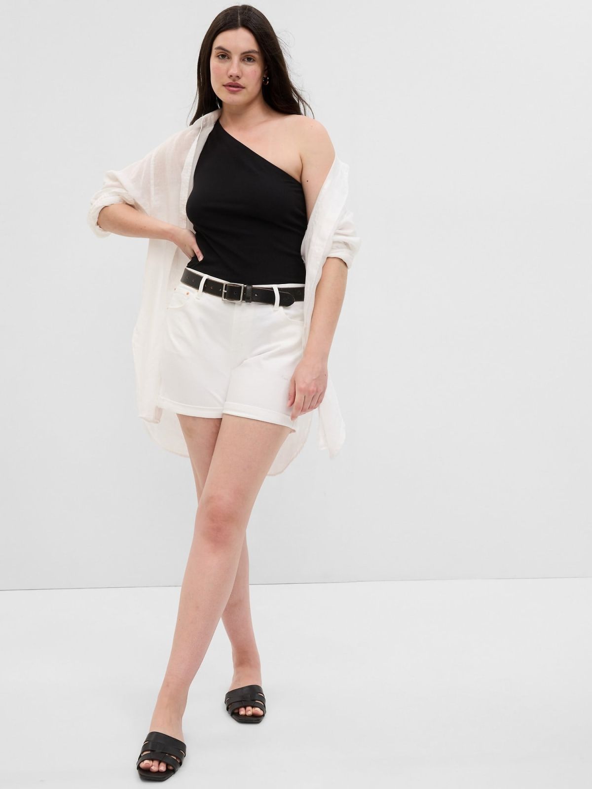 Άσπρο Λινή Weekend Τουνίκ Πουκαμίσα-549358004