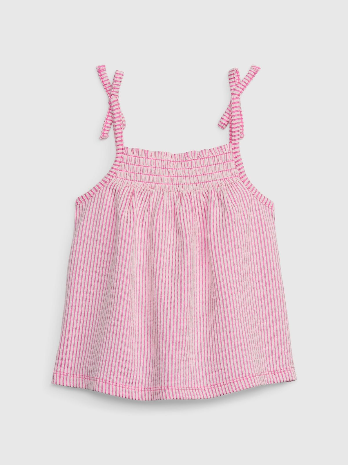 Ροζ Νηπιακή Seersucker Αμάνικη Μπλούζα-635587002