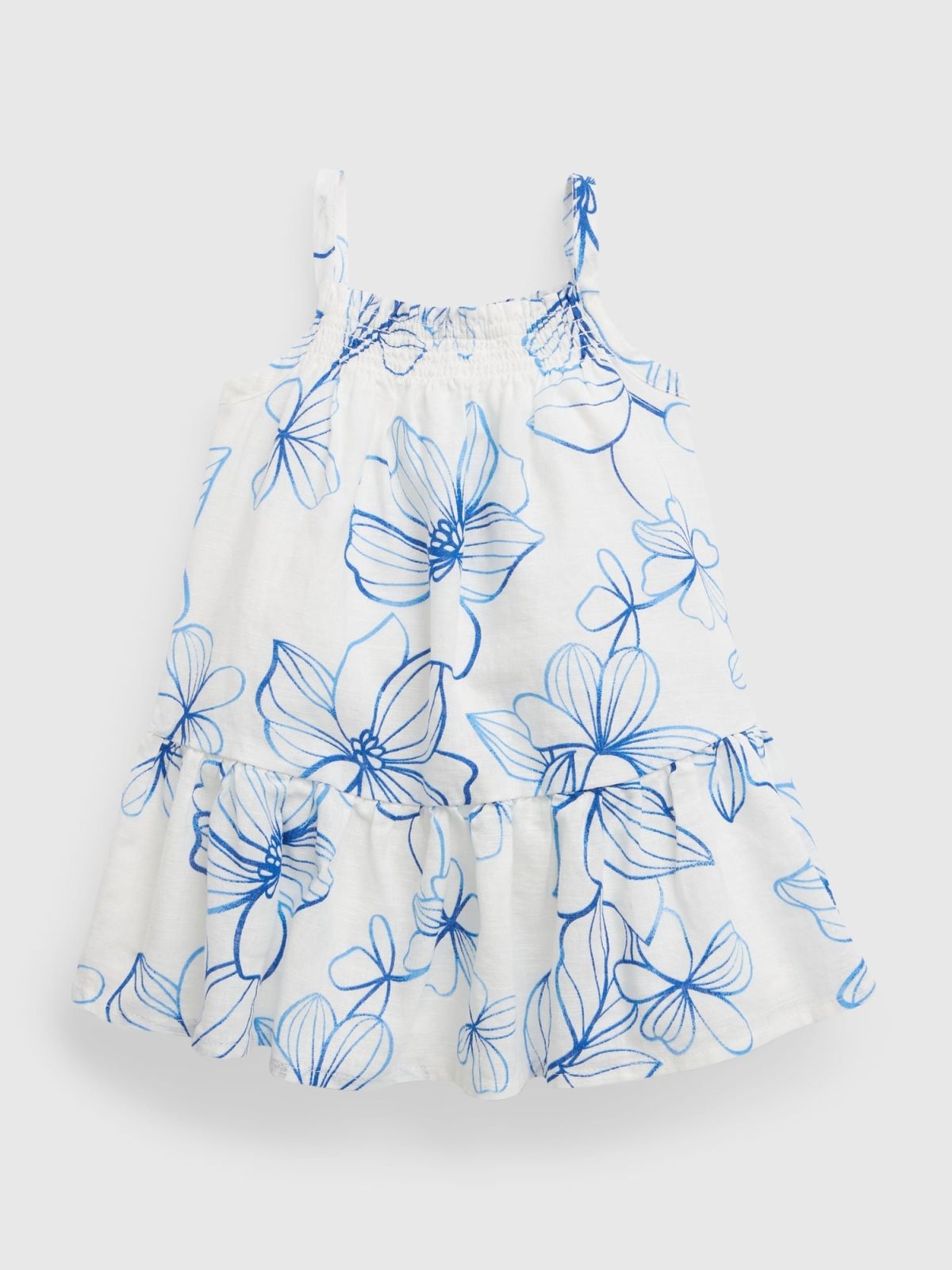 Baby Linen-Cotton Smocked Dress-669237000