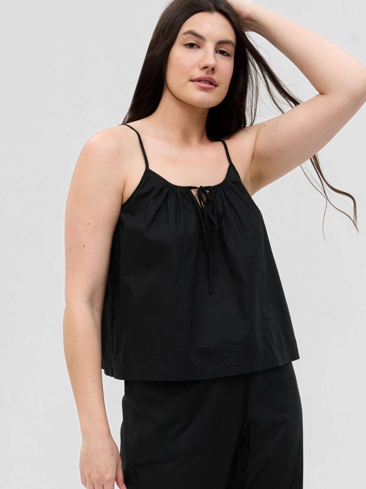 Μαύρο Βαμβάκερο Αμάνικο Τοπ Πυτζάμα-667189002