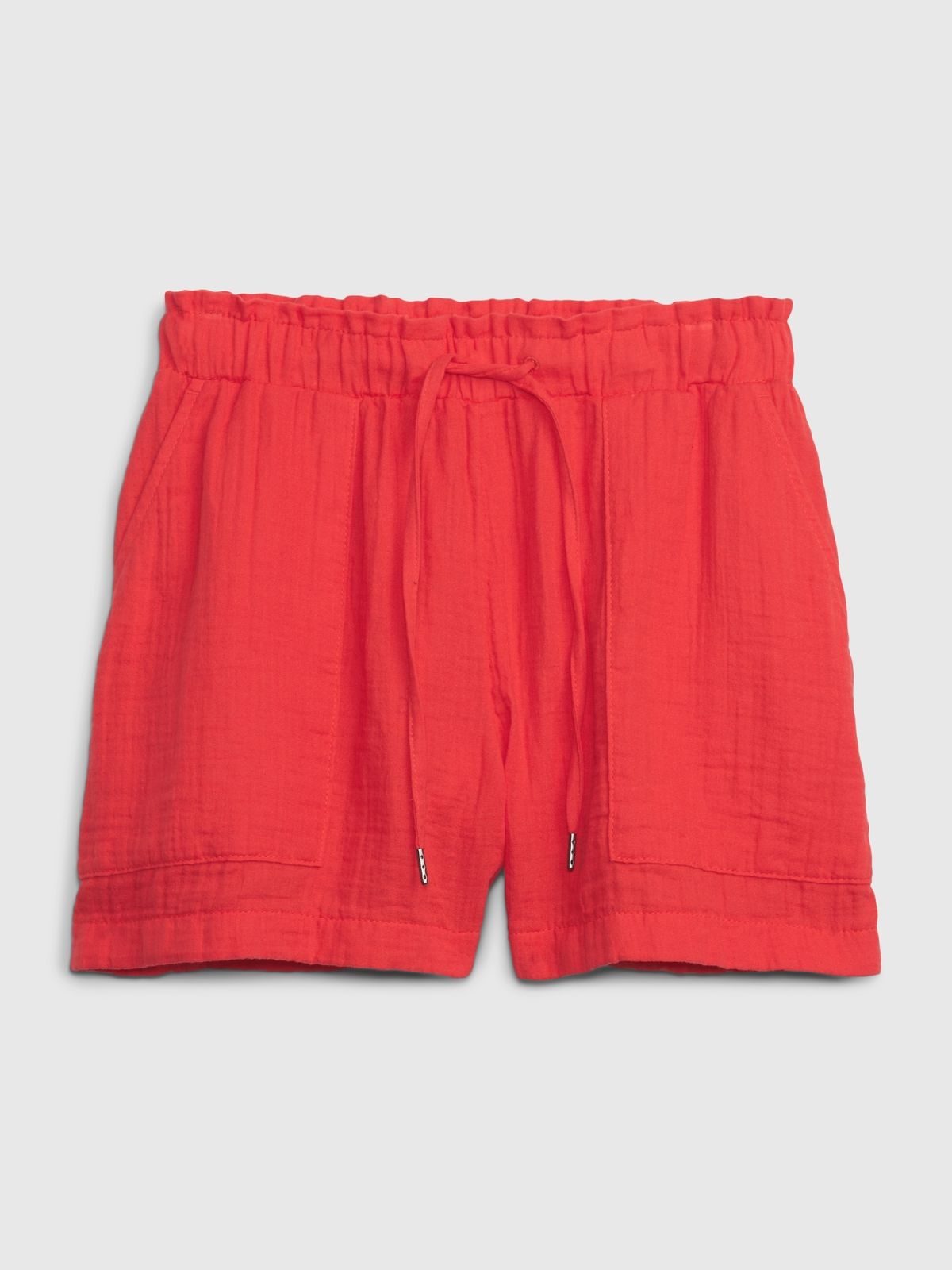 Κόκκινο Crinkle Gauze Σορτς-616696005