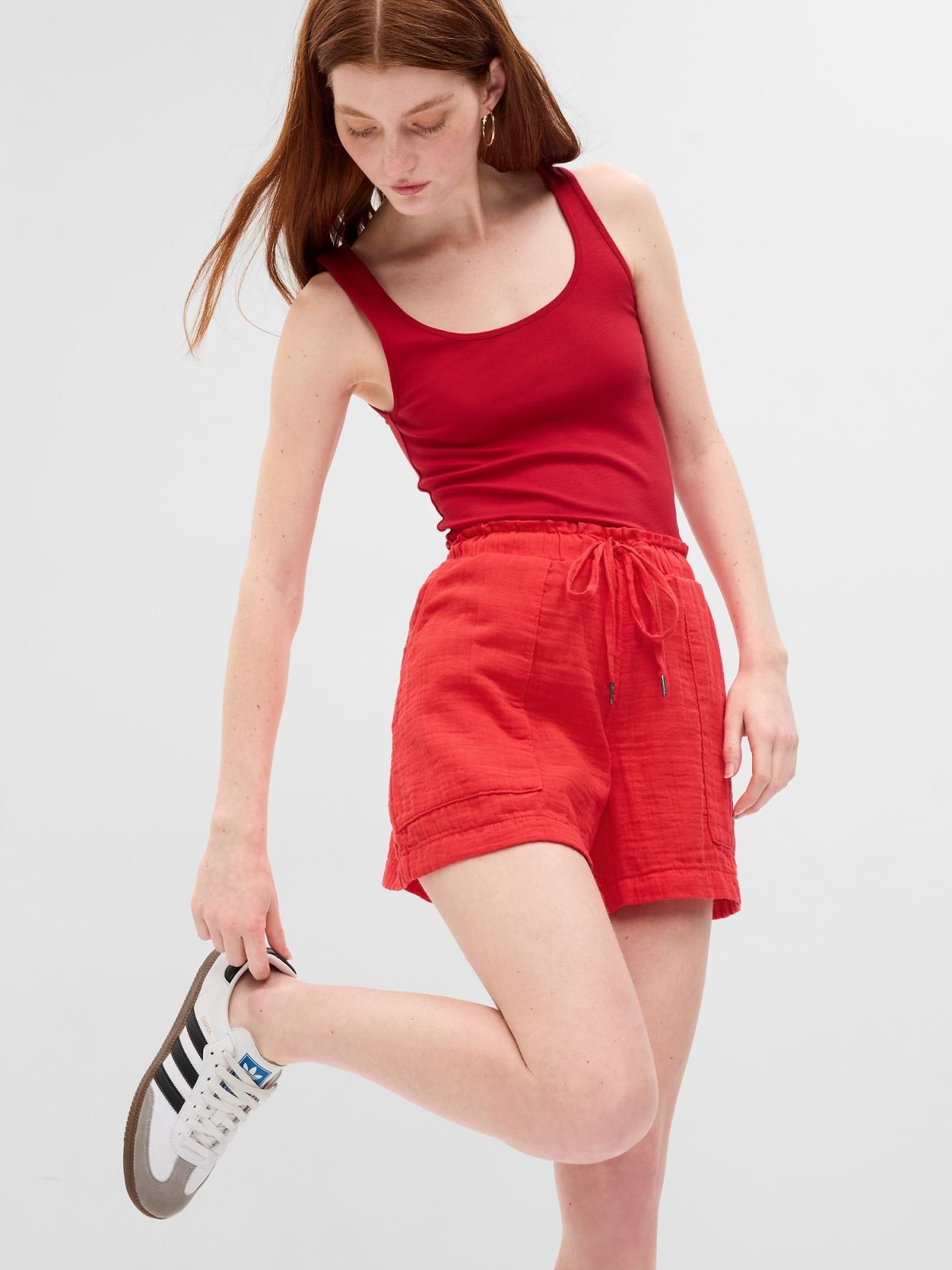 Crinkle Gauze Shorts-616696005