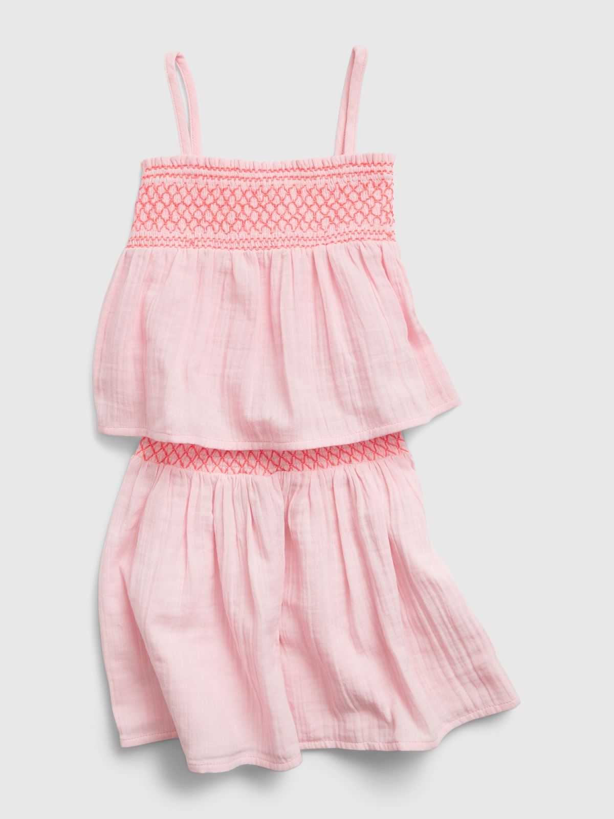 Toddler Crinkle Gauze Smocked Outfit Set-662134001