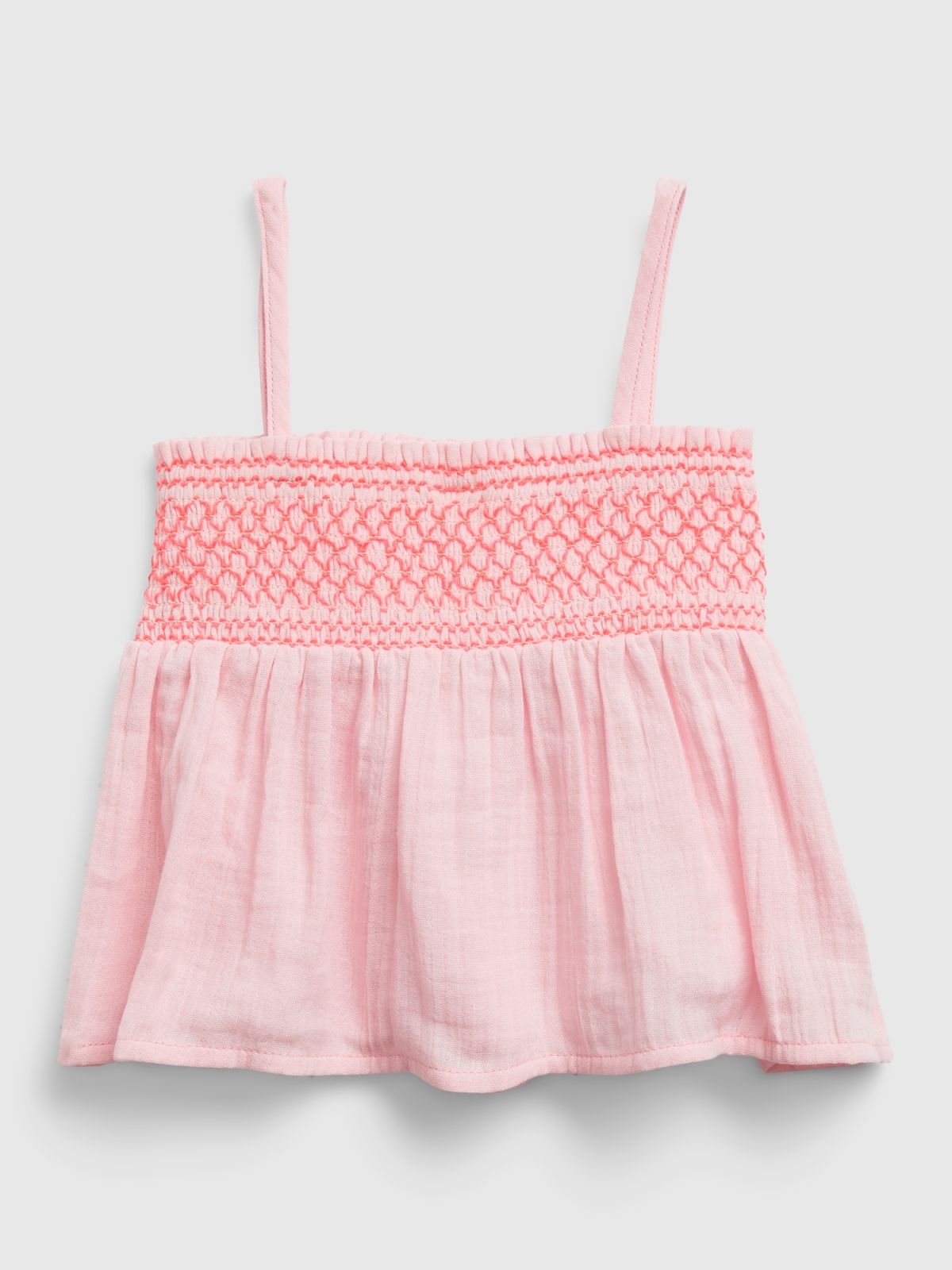 Ροζ Νηπιακό Crinkle Gauze Smocked Σύνολο Σετ-662134001