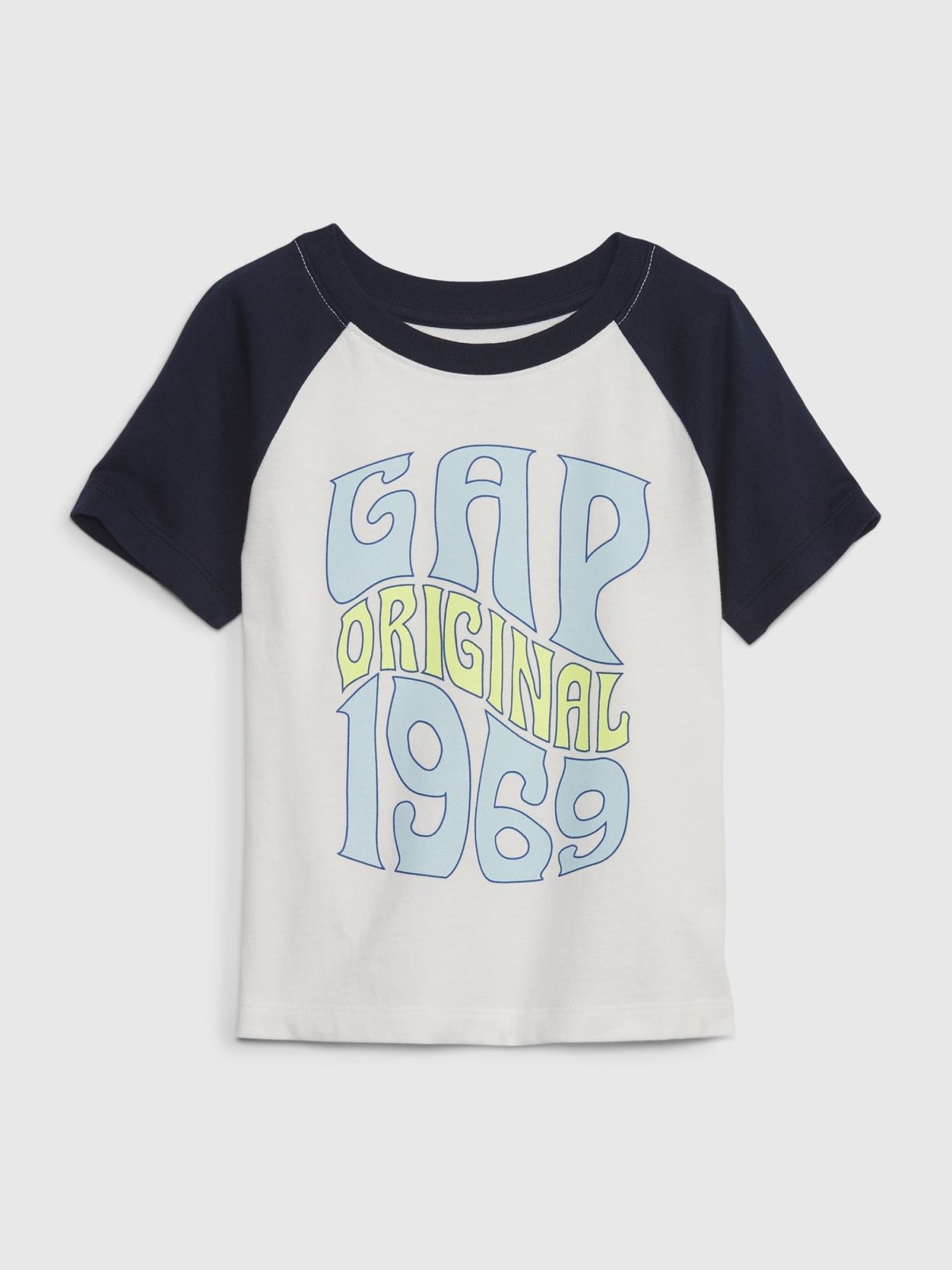 Άσπρη Νηπιακή Gap 1969 Logo Raglan Μπλούζα-625744001