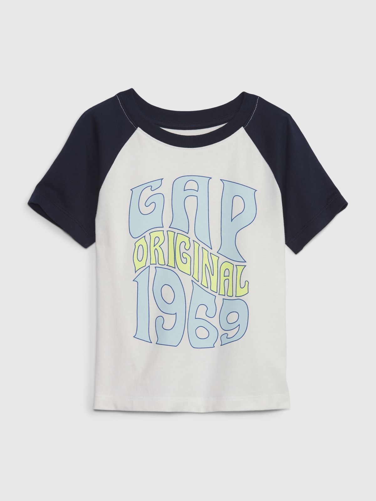 Άσπρη Νηπιακή Gap 1969 Logo Raglan Μπλούζα-625744001