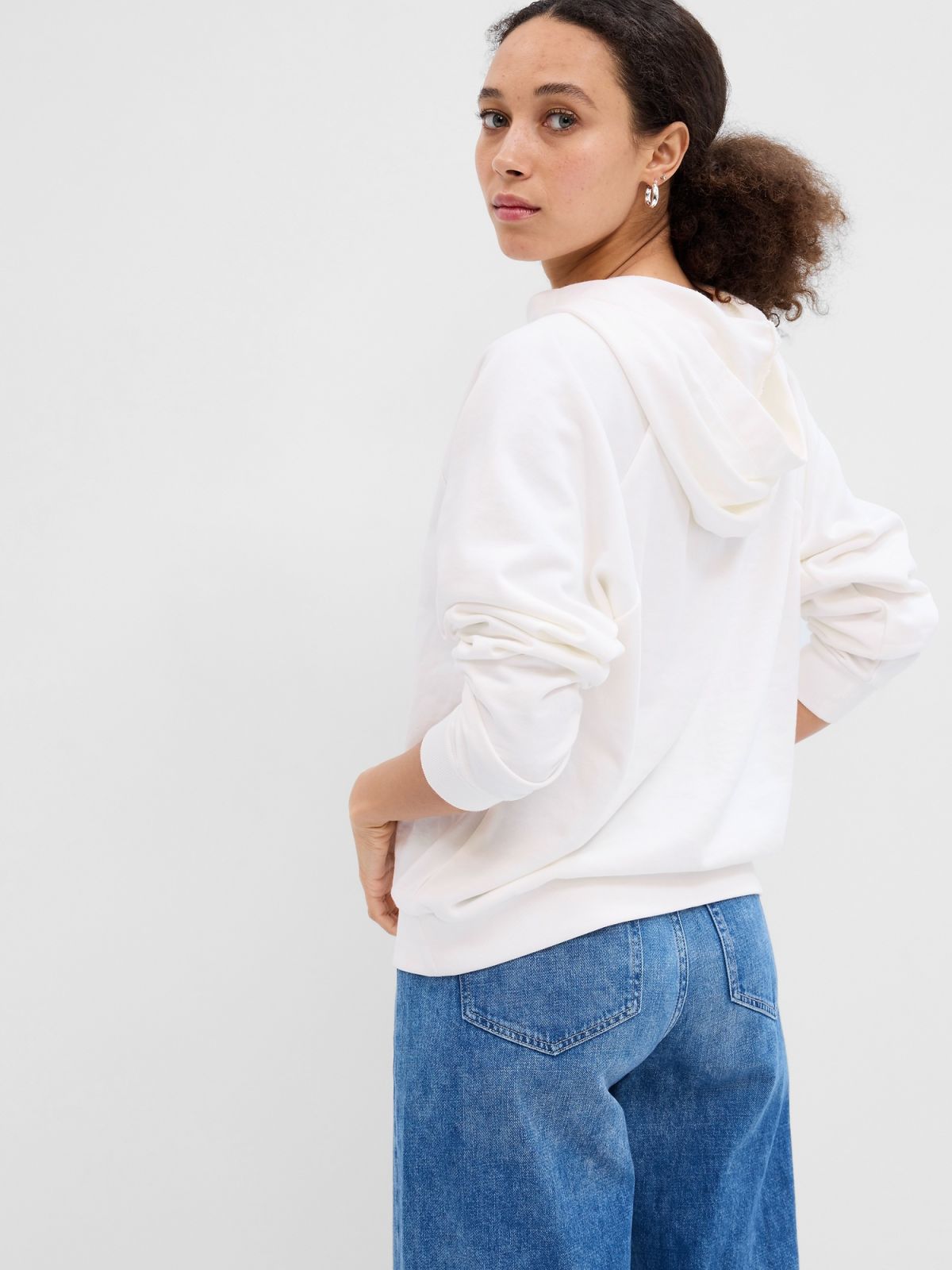 Άσπρο Vintage Soft Capsule Logo Boyfriend Φούτερ-616948002