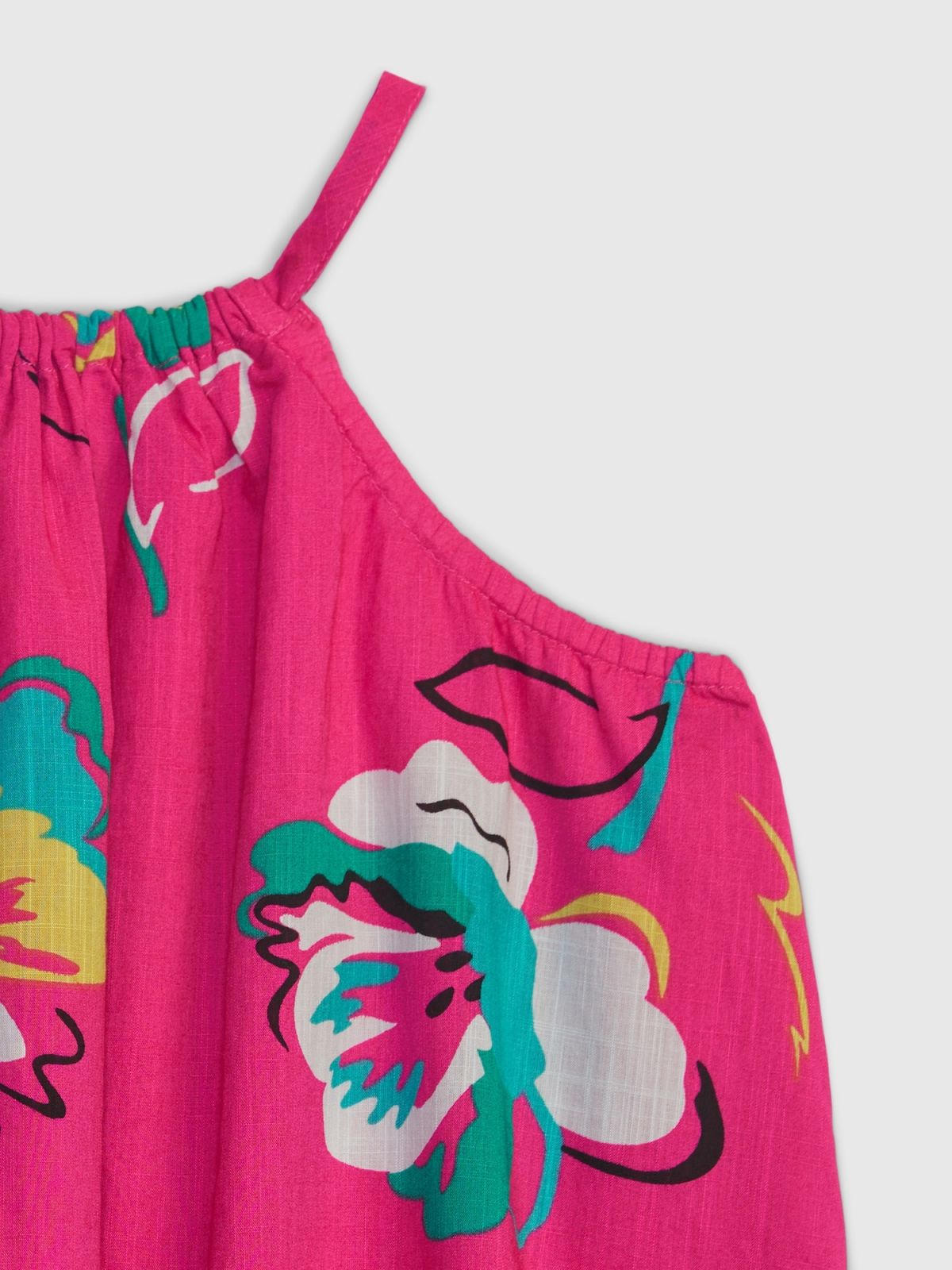 Ροζ Νηπιακό Halter Floral Swing Φόρεμα-662554000