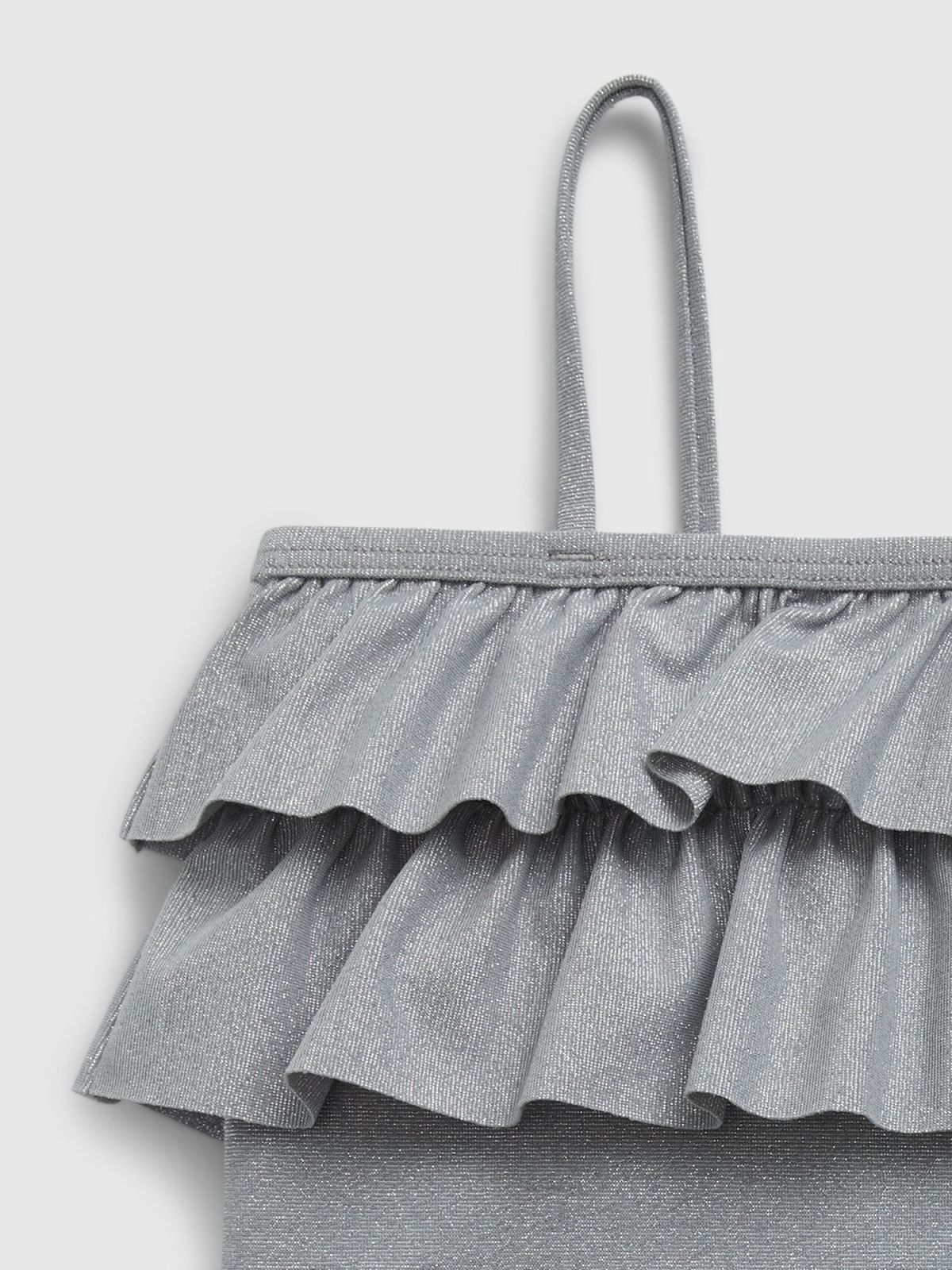 Γκρι Νηπιακό Metallic Ruffle Μαγιό Μπικίνι-641398000