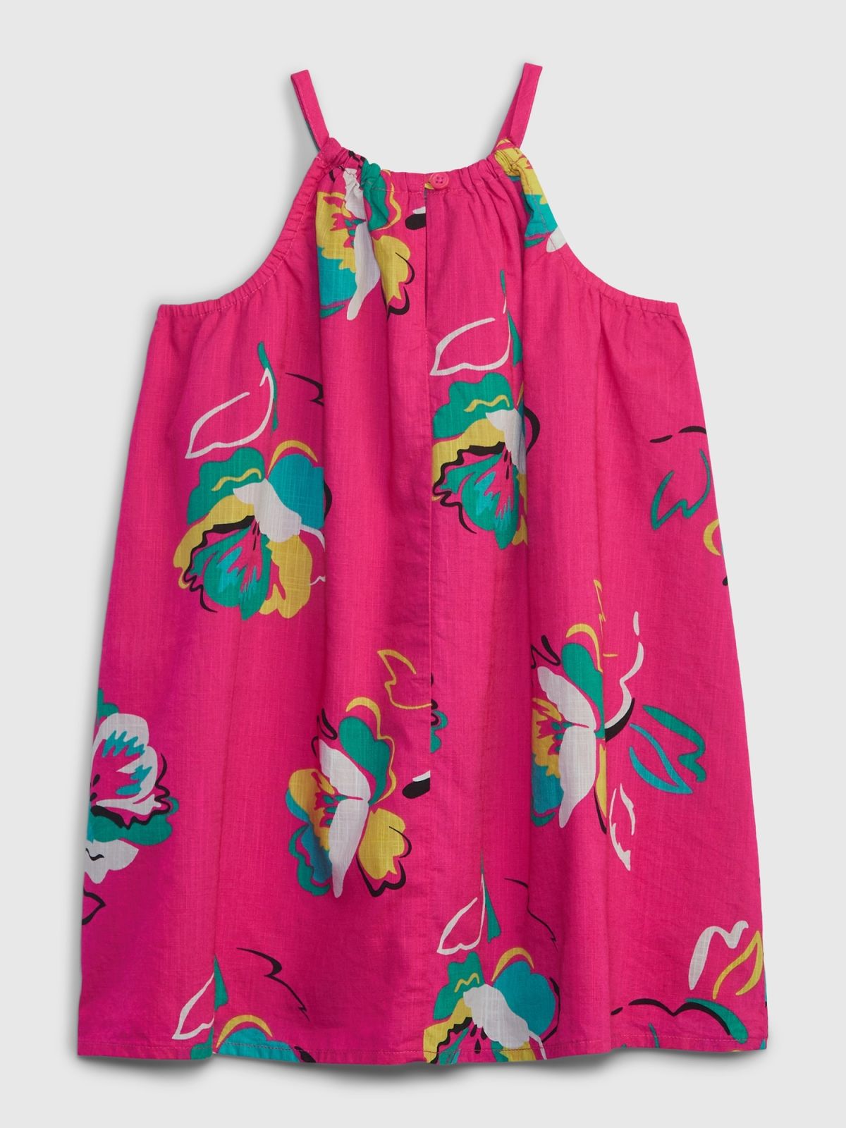 Ροζ Νηπιακό Halter Floral Swing Φόρεμα-662554000