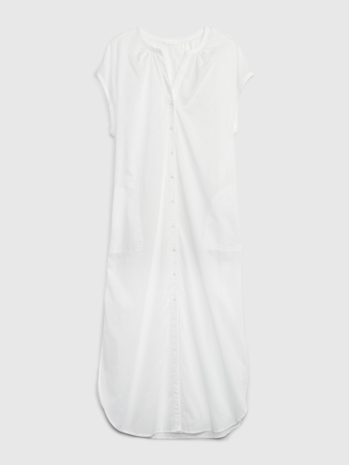 Άσπρο Voile Dolman Πουκάμισο Φόρεμα-753580003