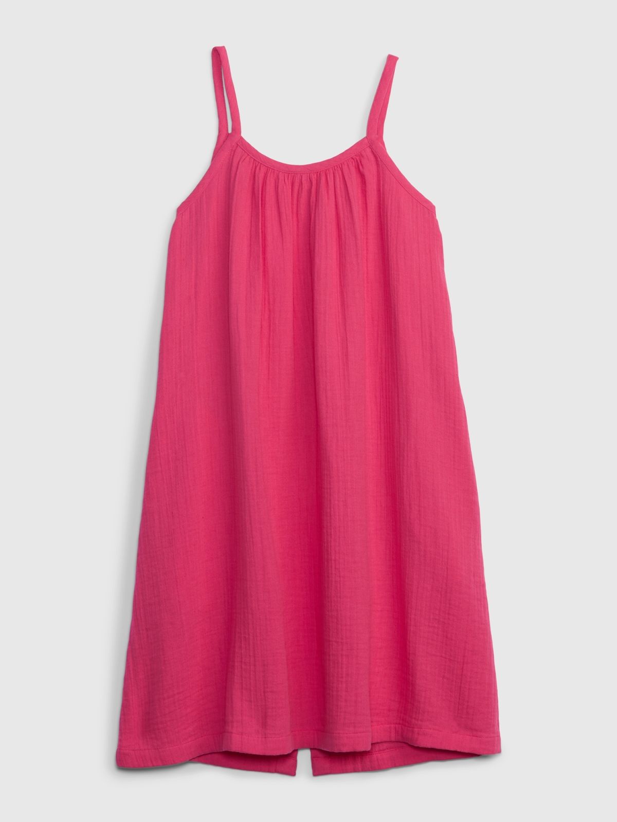 Ροζ Παιδικό Crinkle Gauze Button-Front Φόρεμα-664449000