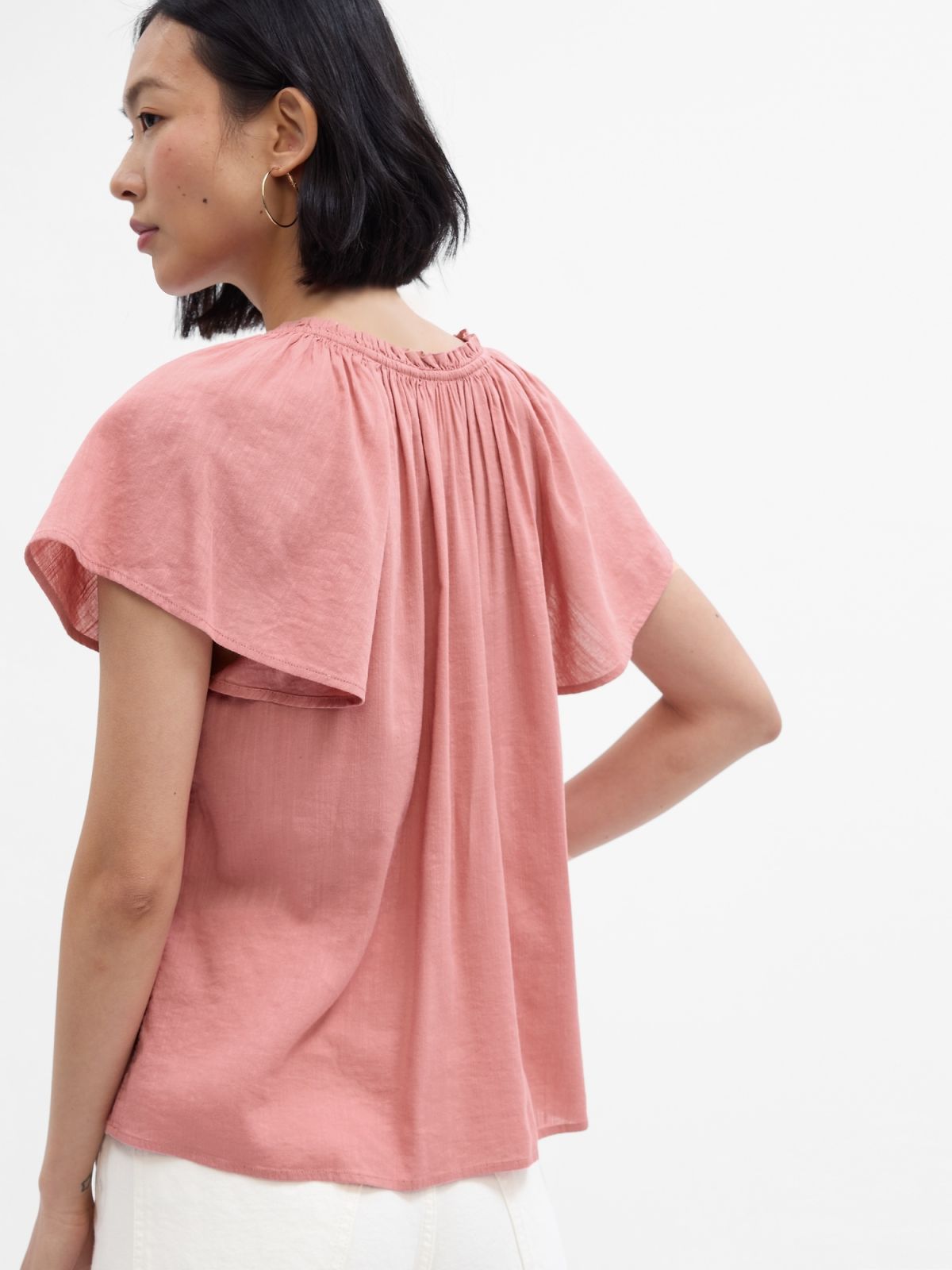 Splitneck Flutter Sleeve Τοπ-663040000
