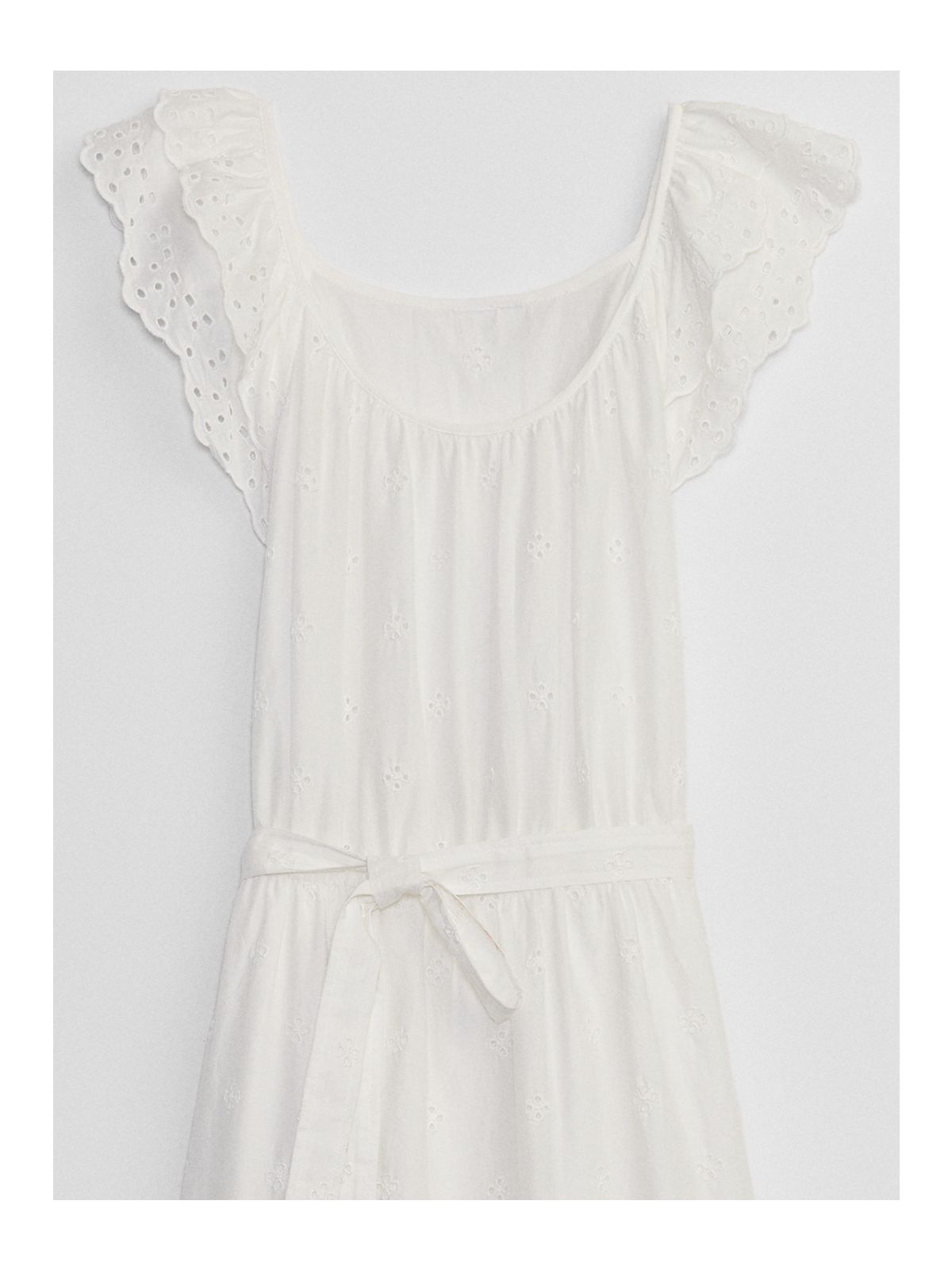Eyelet Flutter Sleeve Midi Φόρεμα-659677000