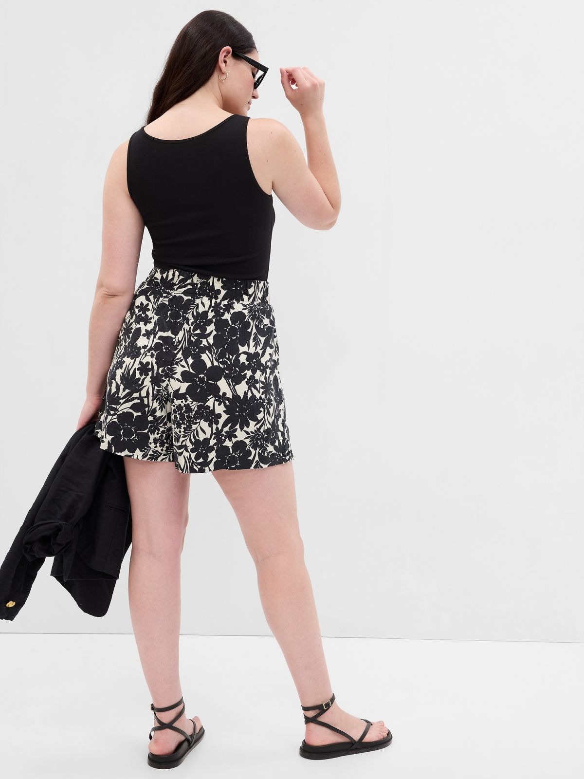 Linen-Blend Pull-On Shorts-616716002