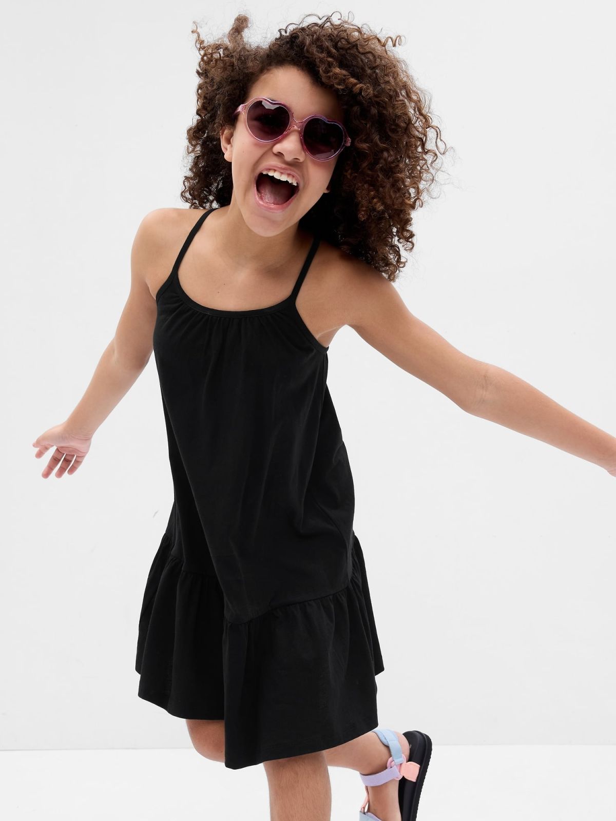 Kids Criss-Cross Tiered Dress-600907000