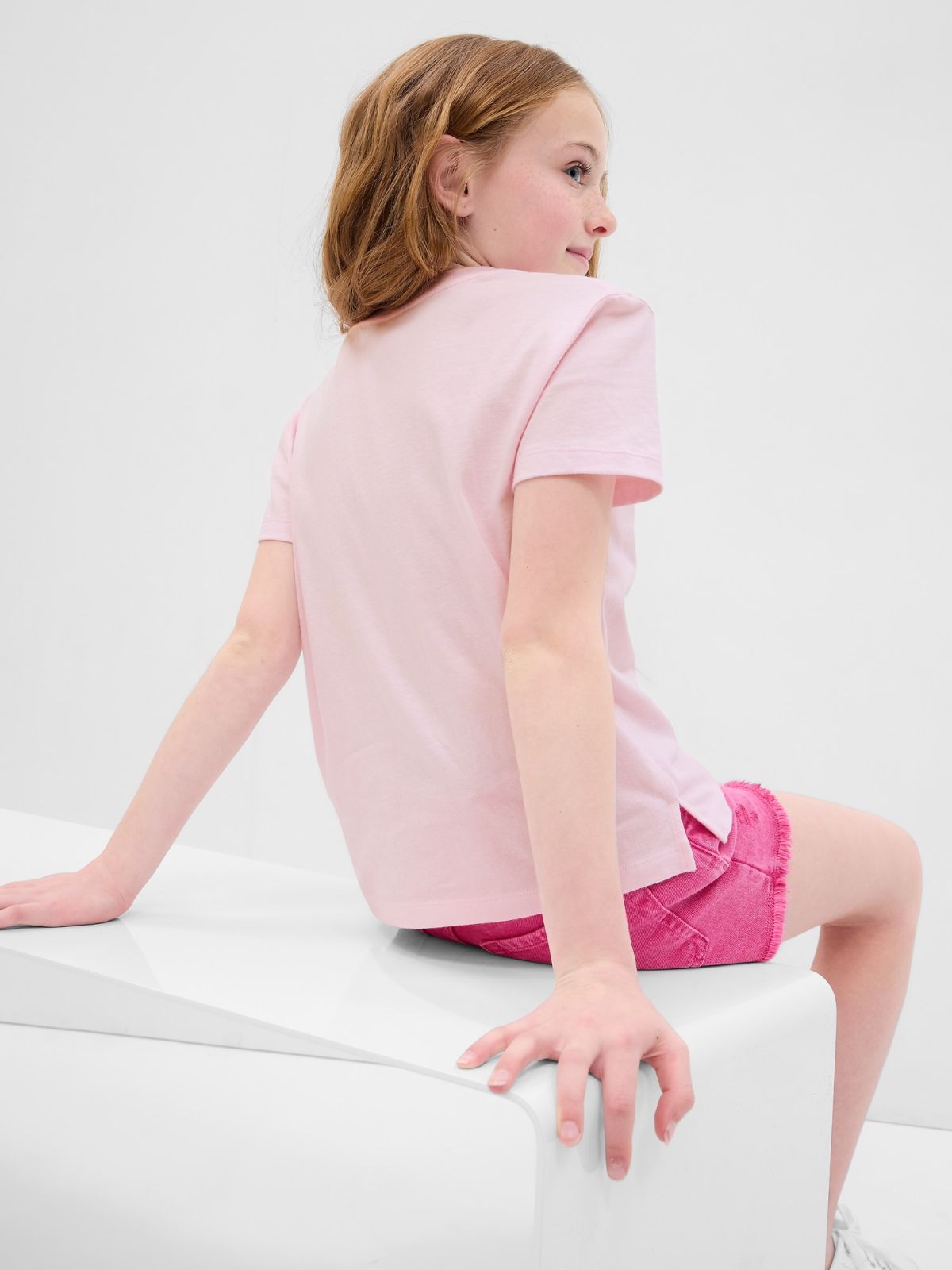 Ροζ Gap × Barbie™ Παιδική 100% Οργανικό Βαμβάκι Logo Graphic Μπλούζα-670521000