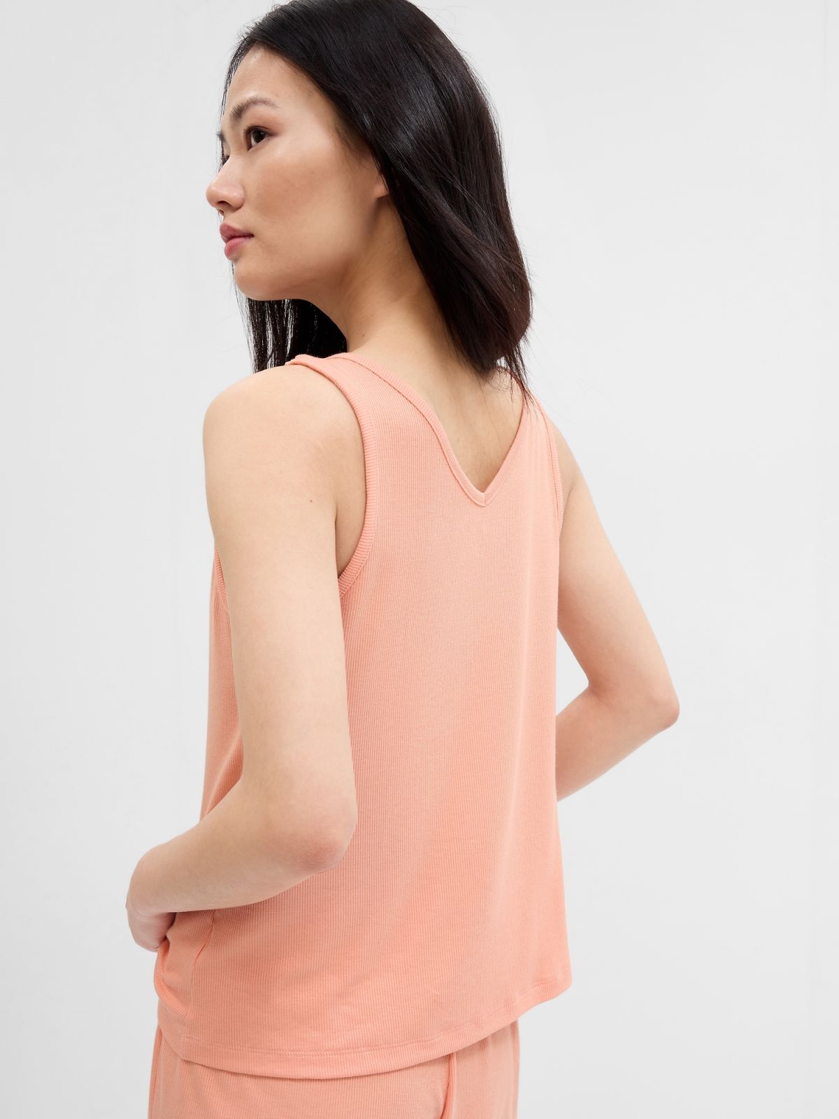 Multi Relaxed Ribbed PJ Αμάνικο Τοπ-555850004