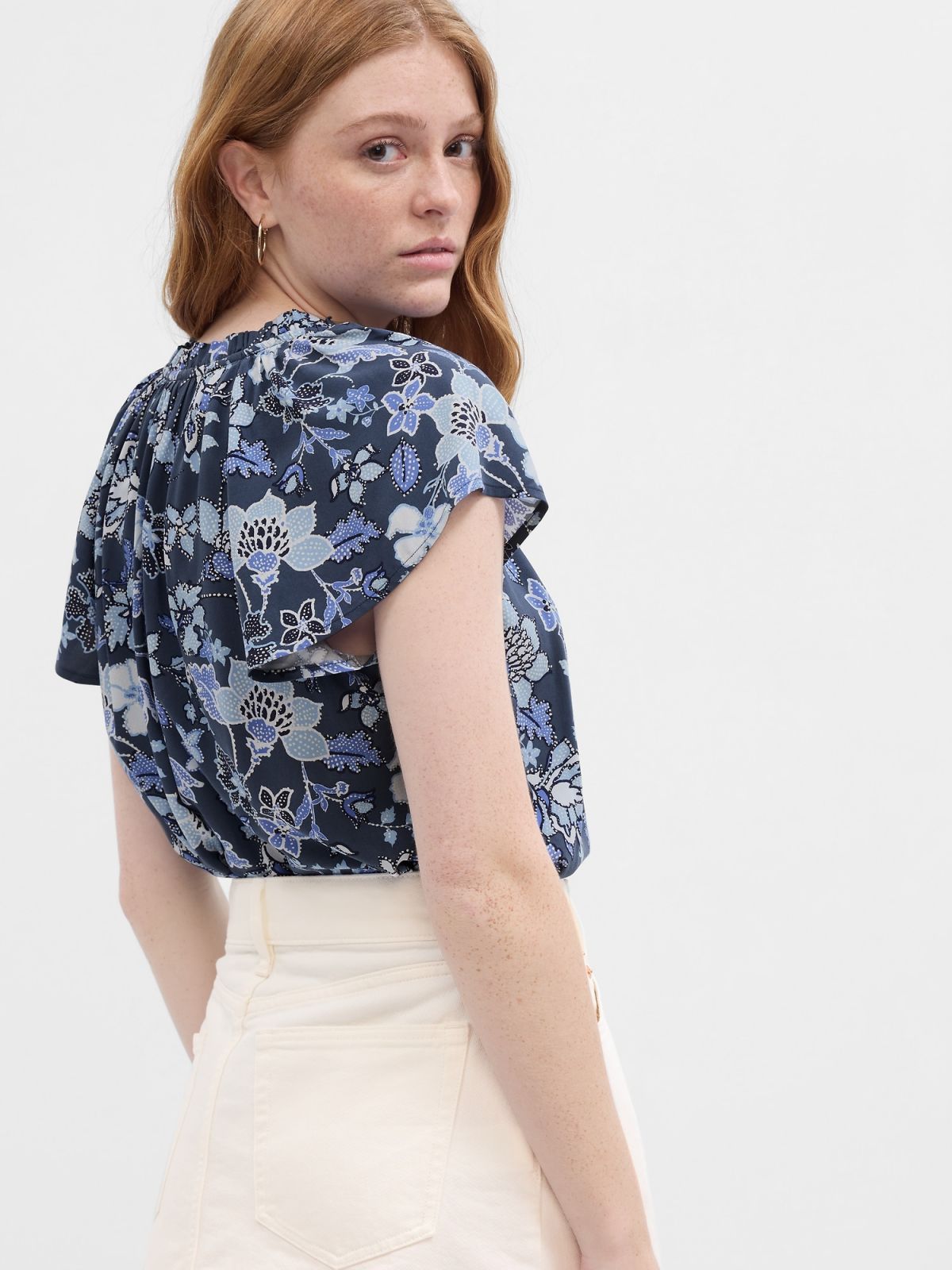 Relaxed Print Splitneck Top-663015001