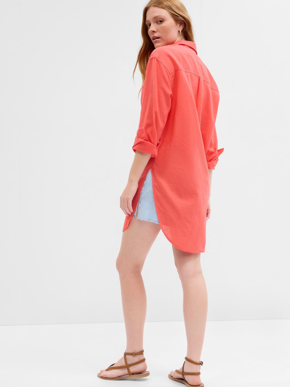 Oversized Λινή Τουνίκ Πουκαμίσα-663134002