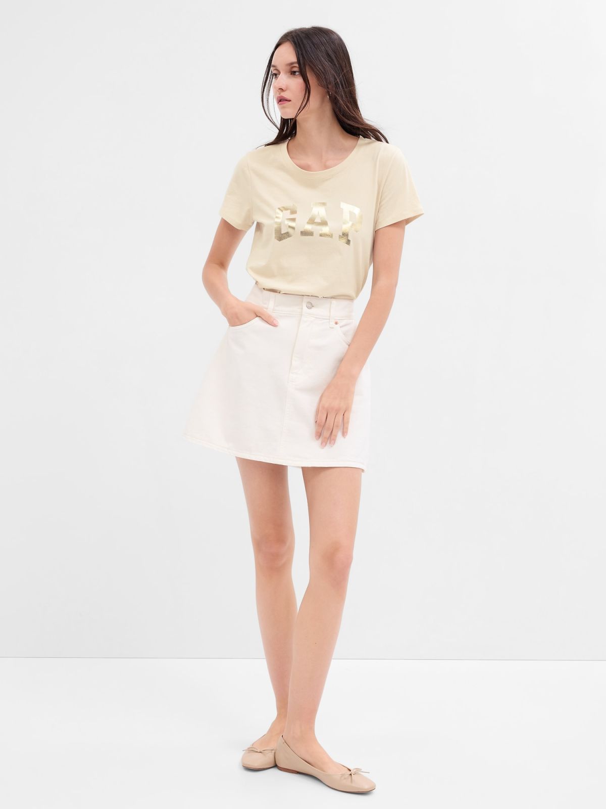 Μπεζ Gap Logo Μπλούζα-254770085