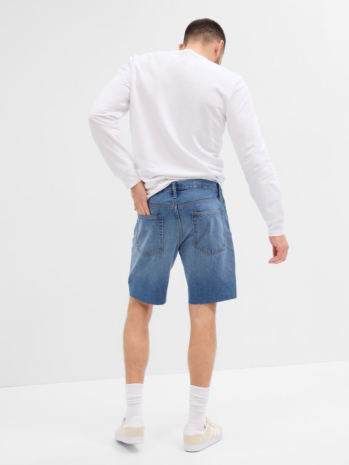 Μπλε Straight Denim Σορτς με Washwell-602502000
