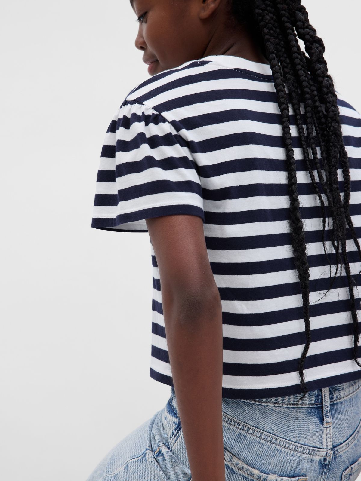 Μπλε Παιδική 100% Οργανικό Βαμβάκι Flutter Μανίκι Μπλούζα-665829000