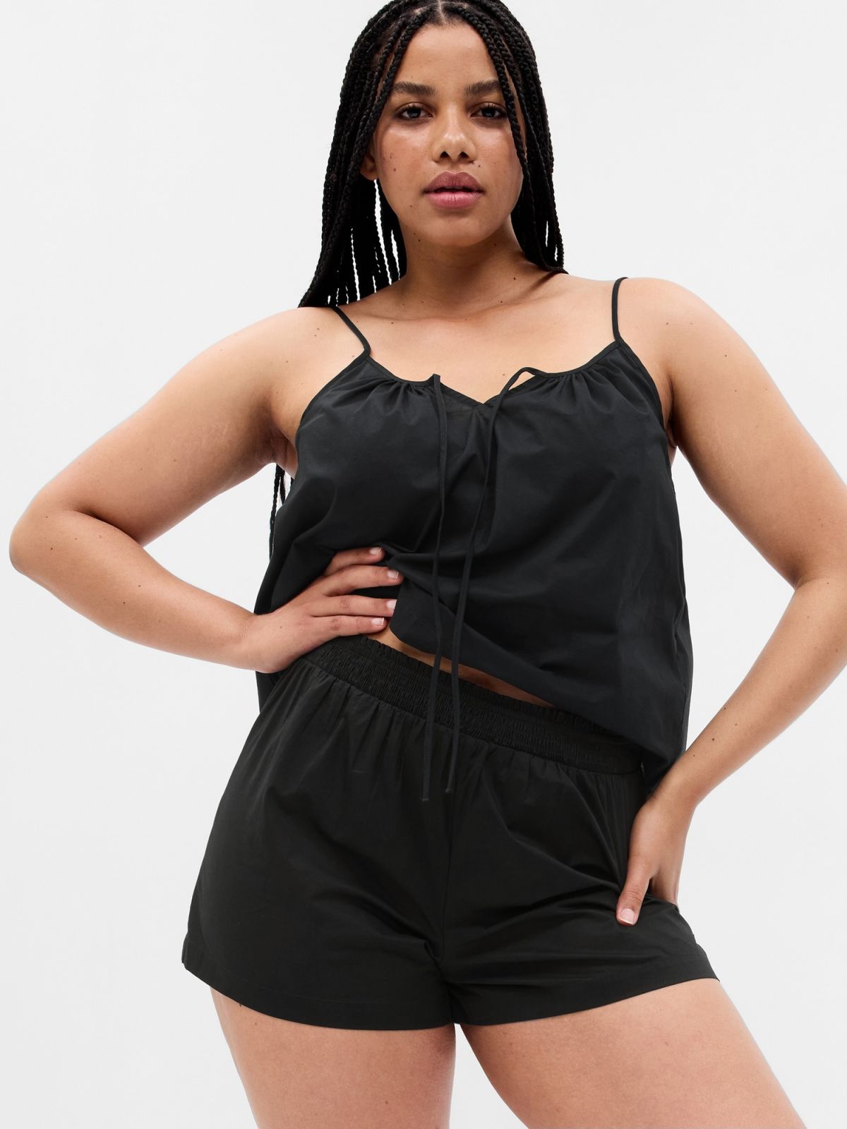 Μαύρο Cotton Πυτζάμα Σορτς-667187002