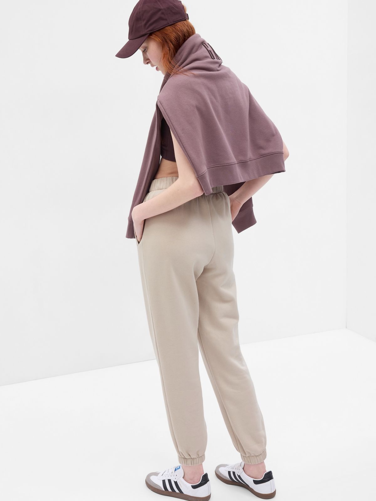 Μπεζ High Rise Boyfriend Jogger Παντελόνι-765568003