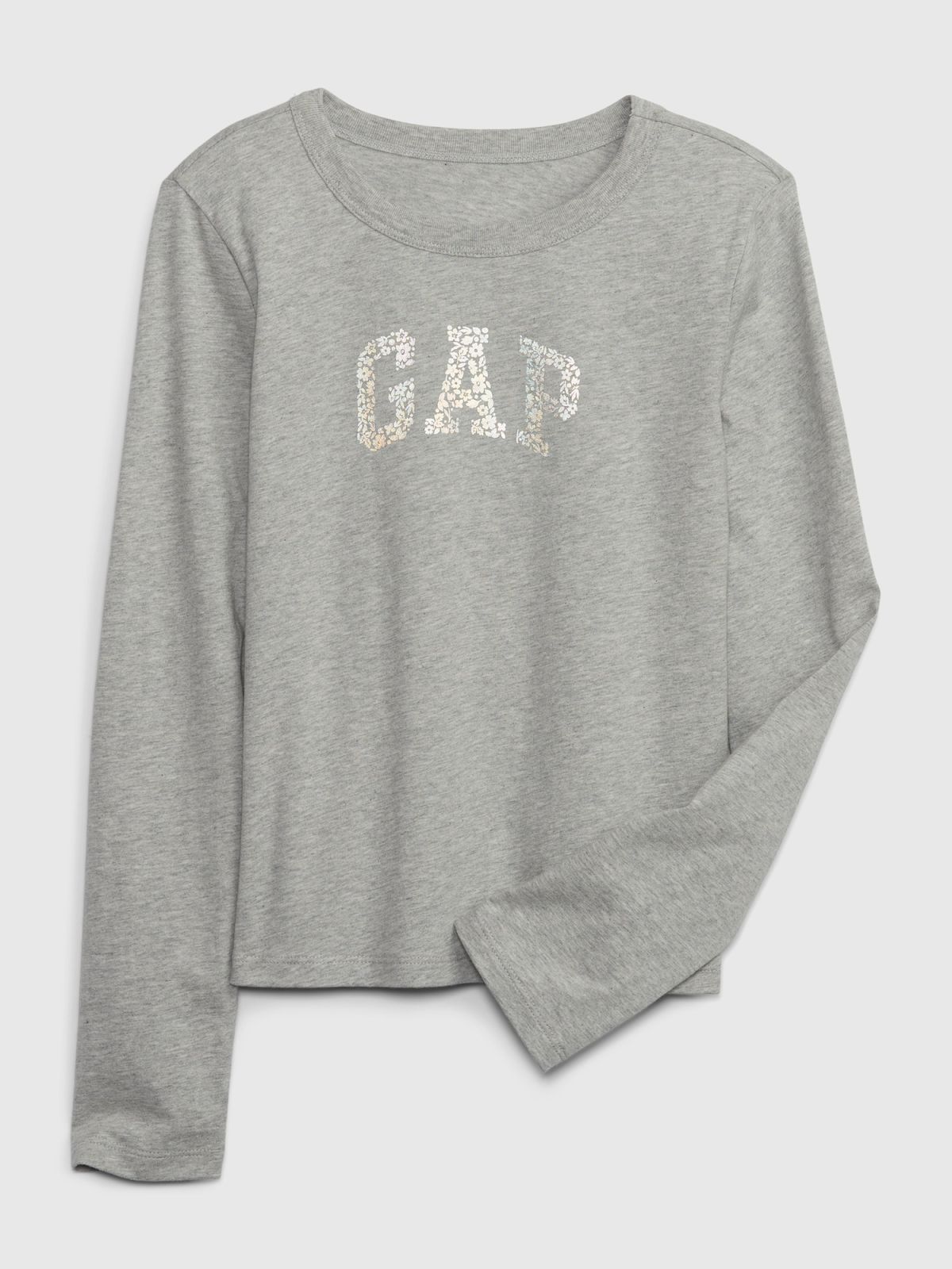 Γκρι Παιδική 100% Οργανικό Βαμβάκι Floral Gap Arch Logo Μπλούζα-741096000