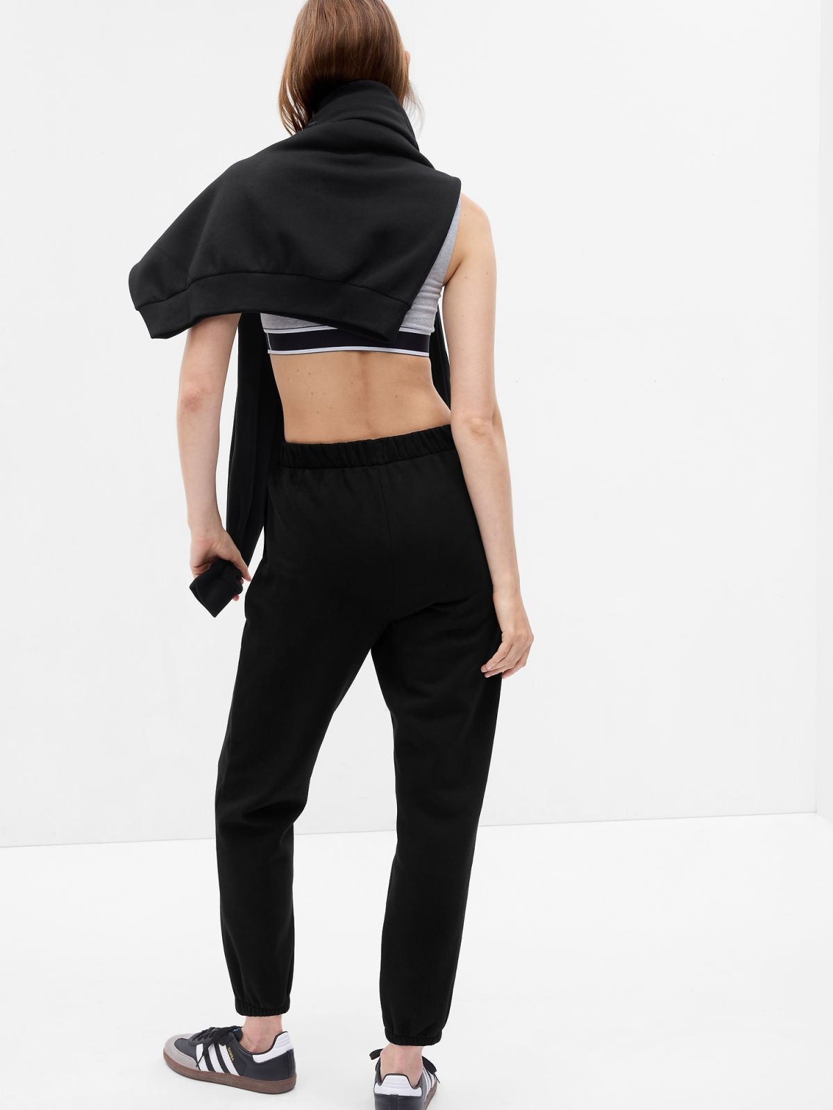 Μαύρο High Rise Boyfriend Jogger Παντελόνι-765568007