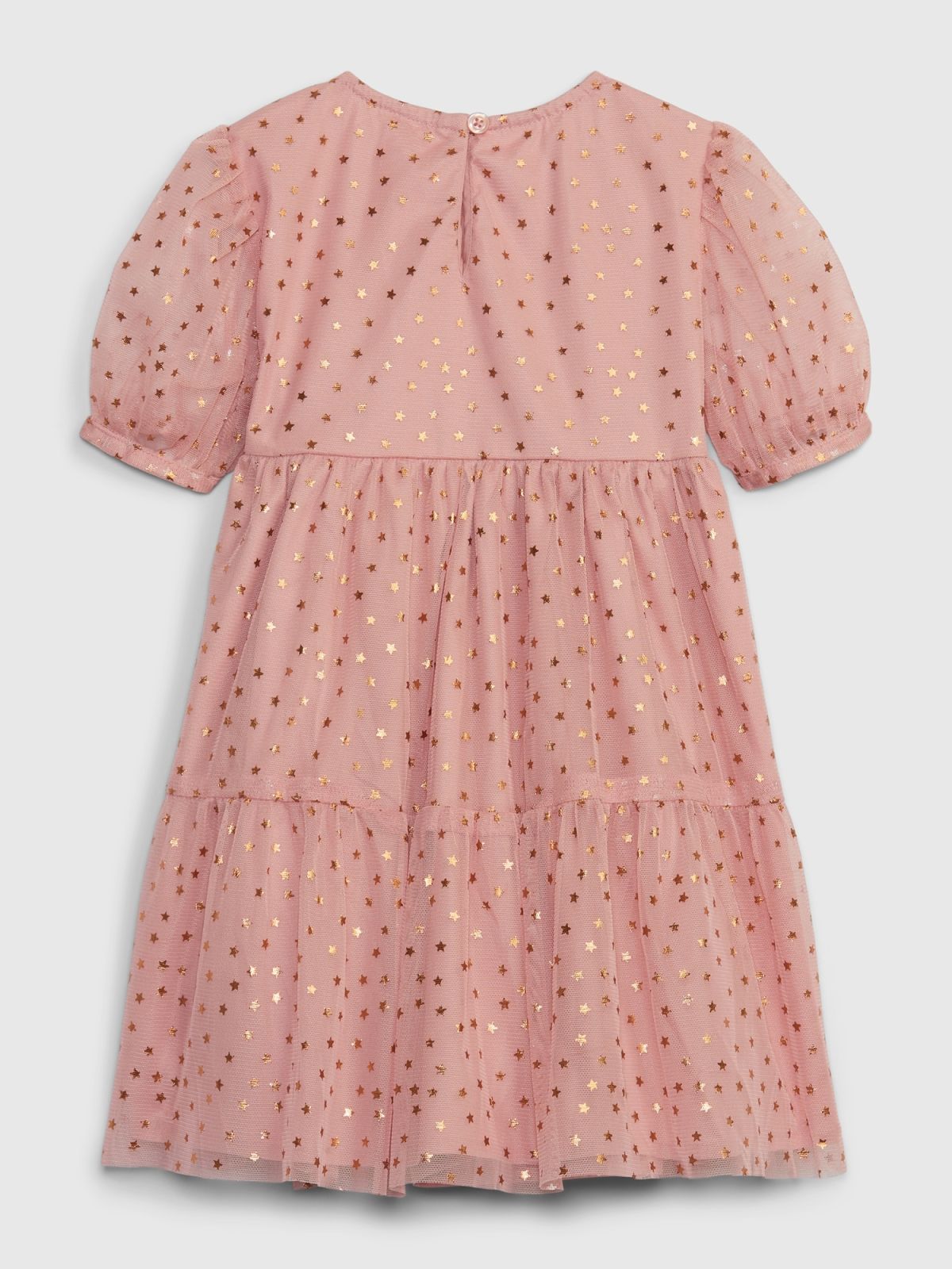 Ροζ Νηπιακό Metallic Star Tulle Tiered Φόρεμα-780176000