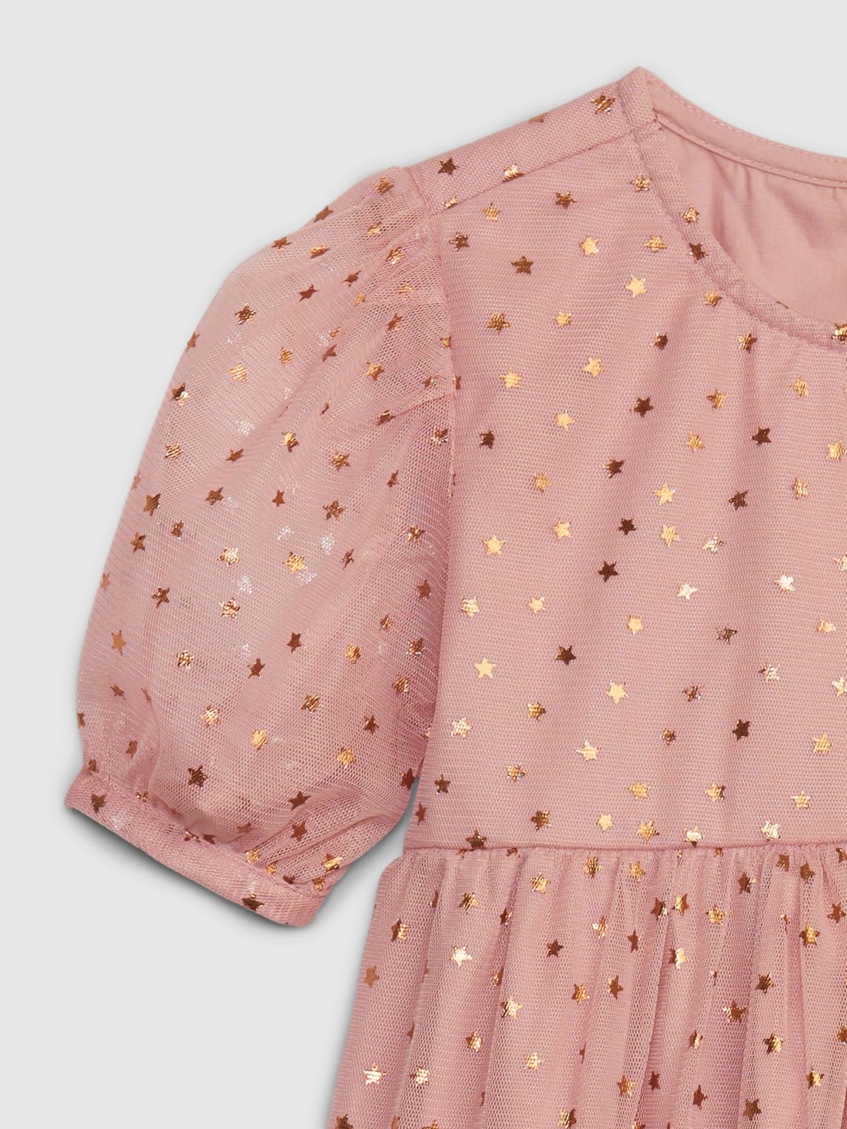 Ροζ Νηπιακό Metallic Star Tulle Tiered Φόρεμα-780176000