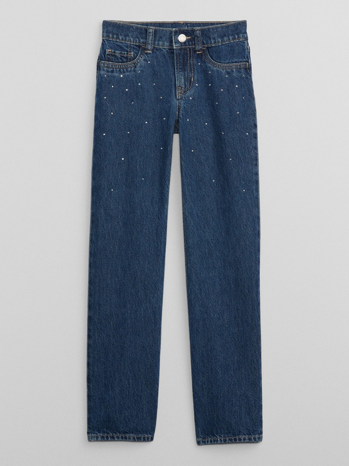 Μπλε Παιδικό Mid Rise Straight Rhinestone Jean Παντελόνι με Washwell-776045000