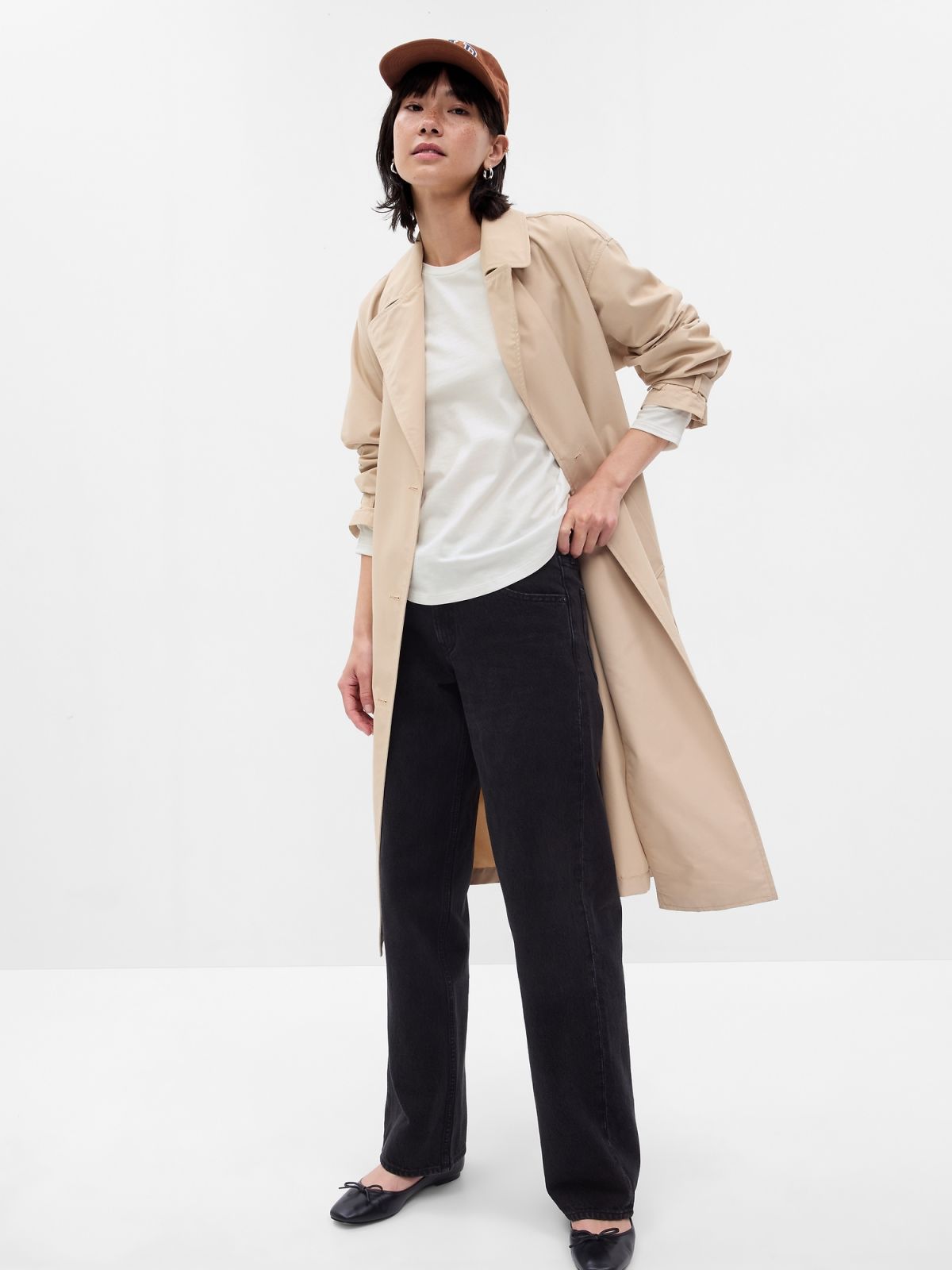 Άσπρη 100% Οργανικό Βαμβάκι Vintage Crewneck Μπλούζα-757750004