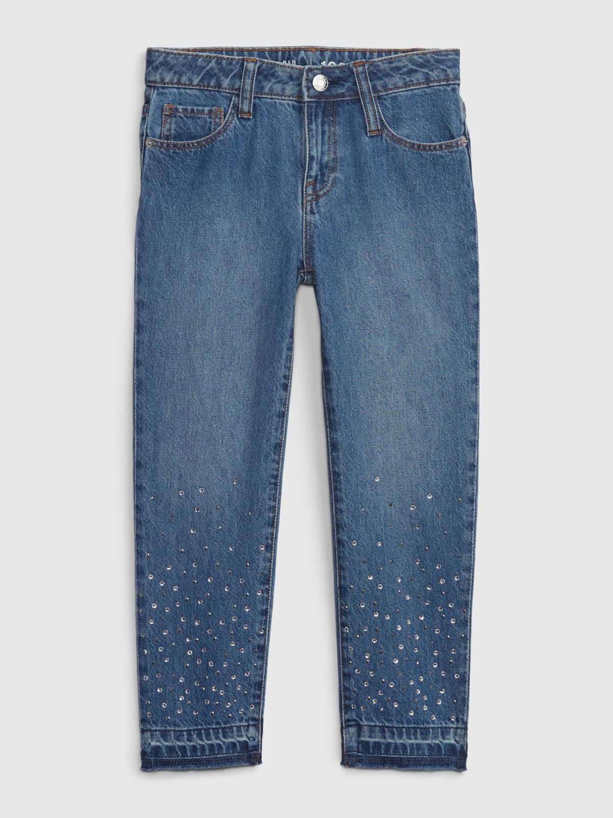 Μπλε Παιδικό Mid Rise Rhinestone Girlfriend Jean Παντελόνι με Washwell-780061000