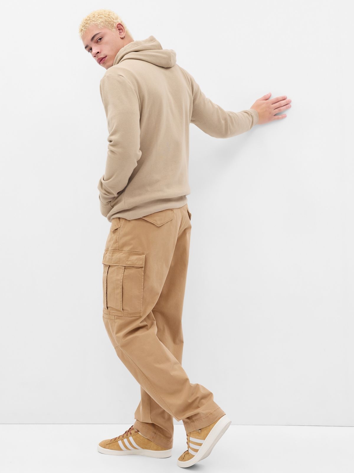 Μπεζ Relaxed Utility Cargo Παντελόνι με Washwell-745506000