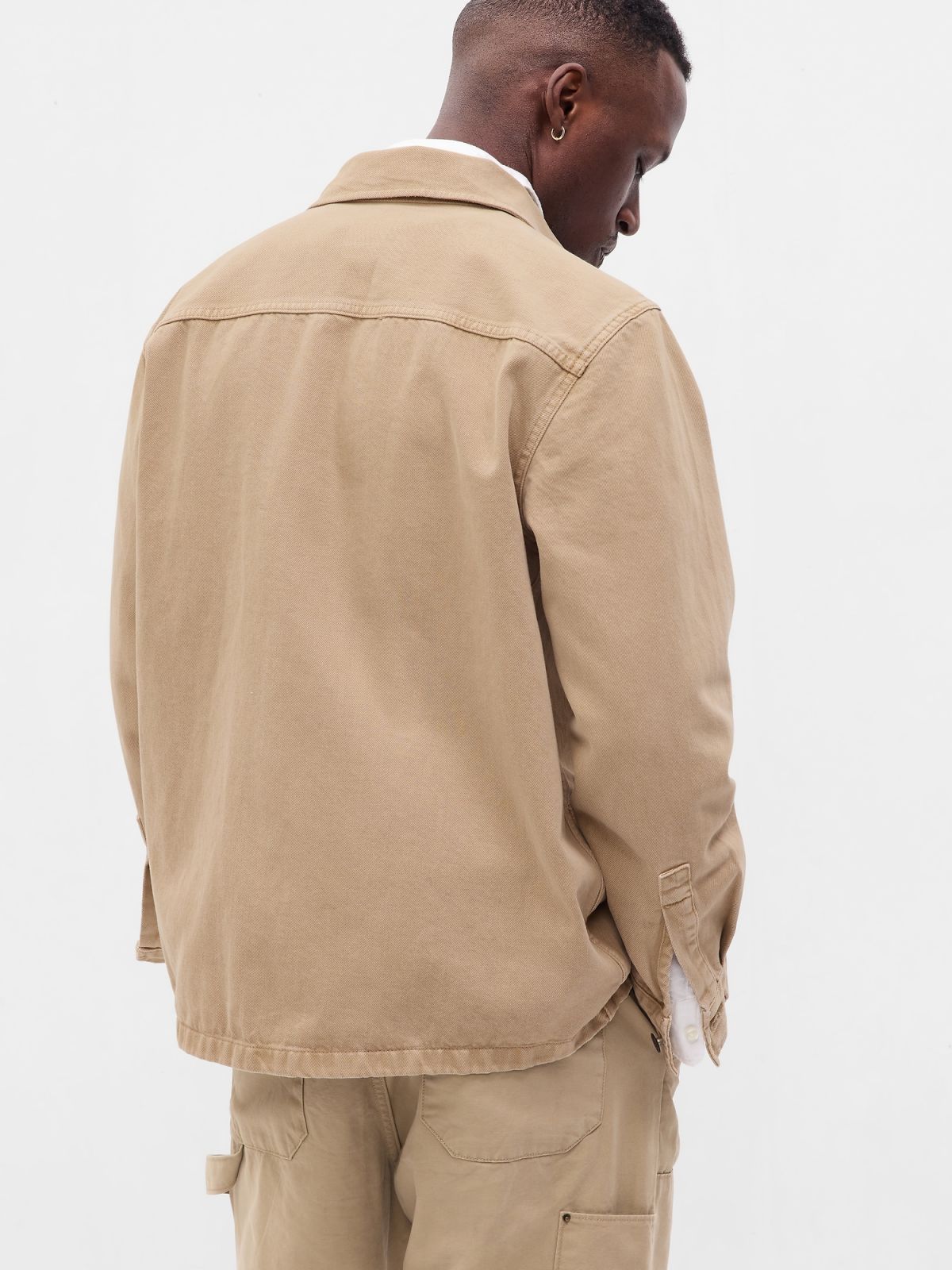 Μπεζ Denim Utility Big Shirt Πουκάμισο με Washwell-760330002