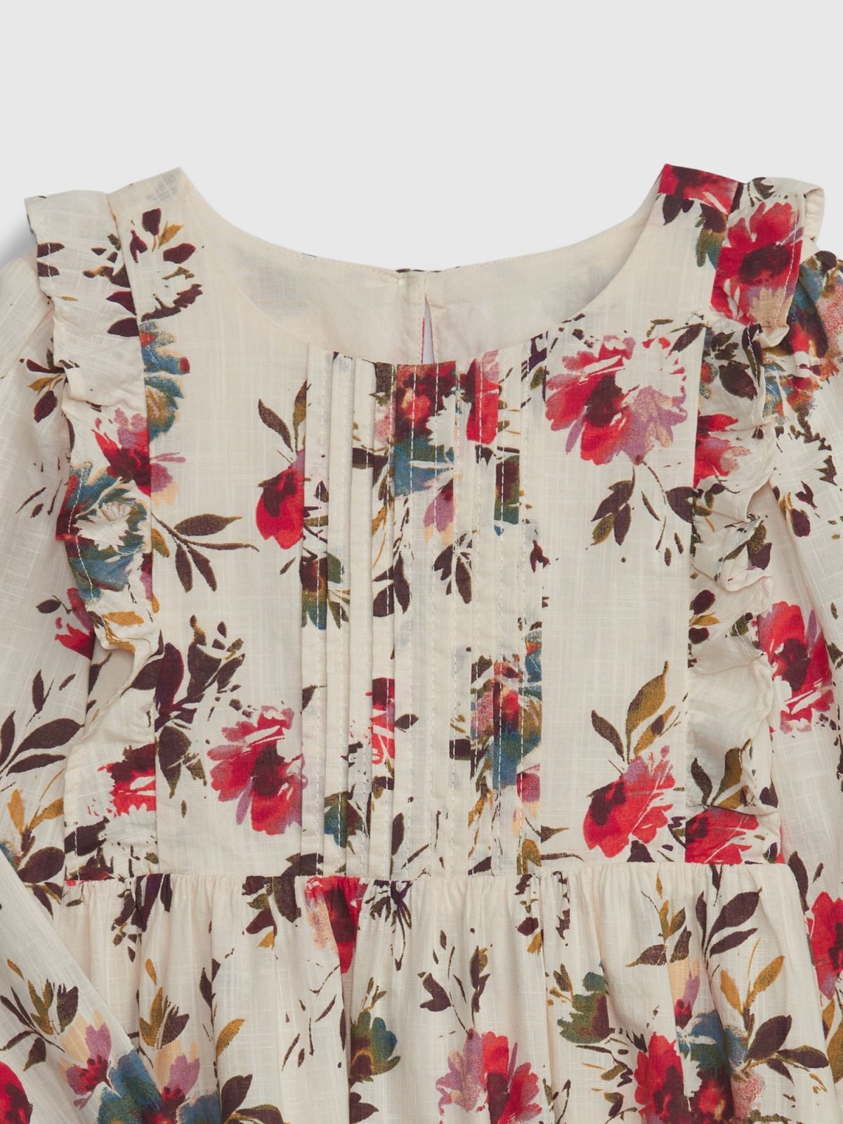 Άσπρο Νηπιακό Floral Ruffle Φόρεμα-780080000