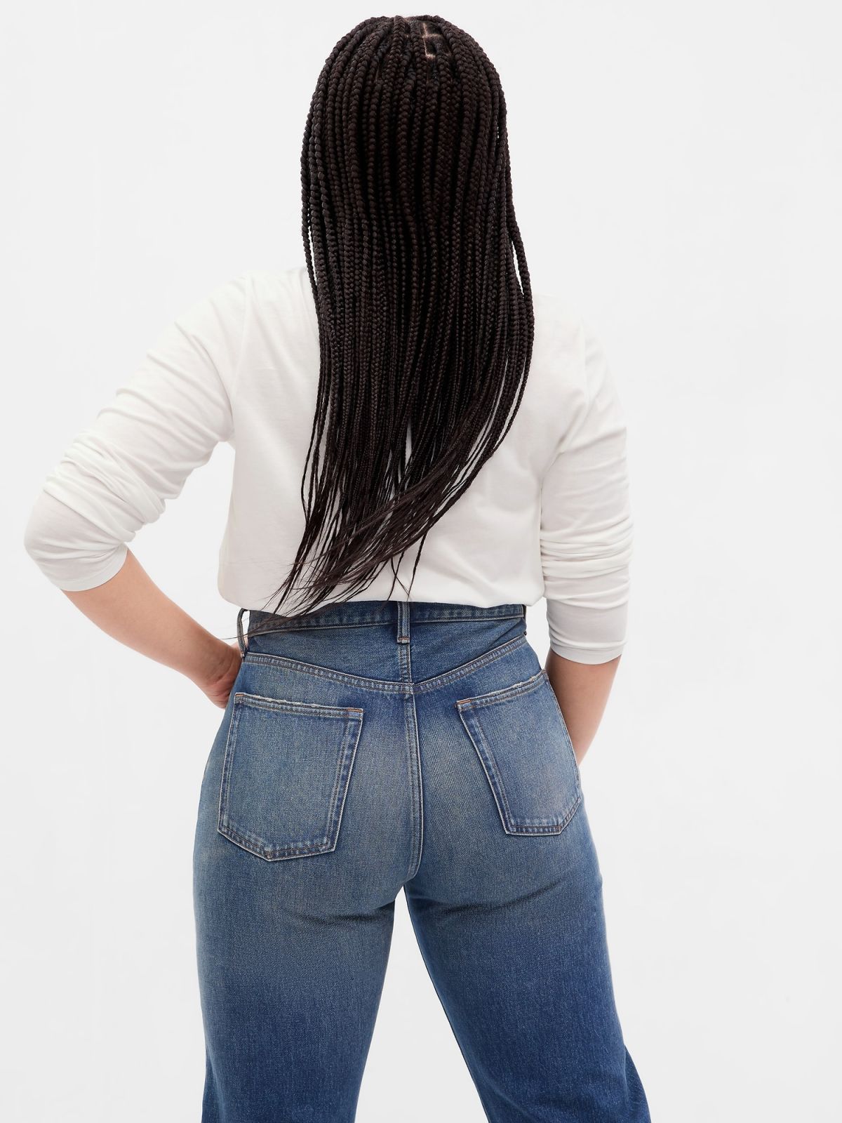 Άσπρη 100% Οργανικό Βαμβάκι Vintage Crewneck Μπλούζα-757750004