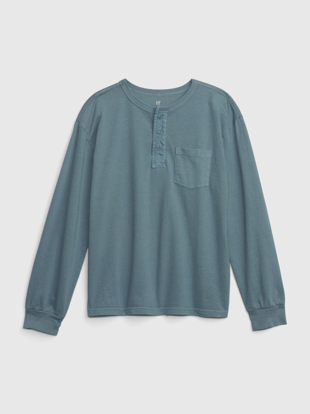 Μπλε Παιδική Henley Pocket Μπλούζα-736038001