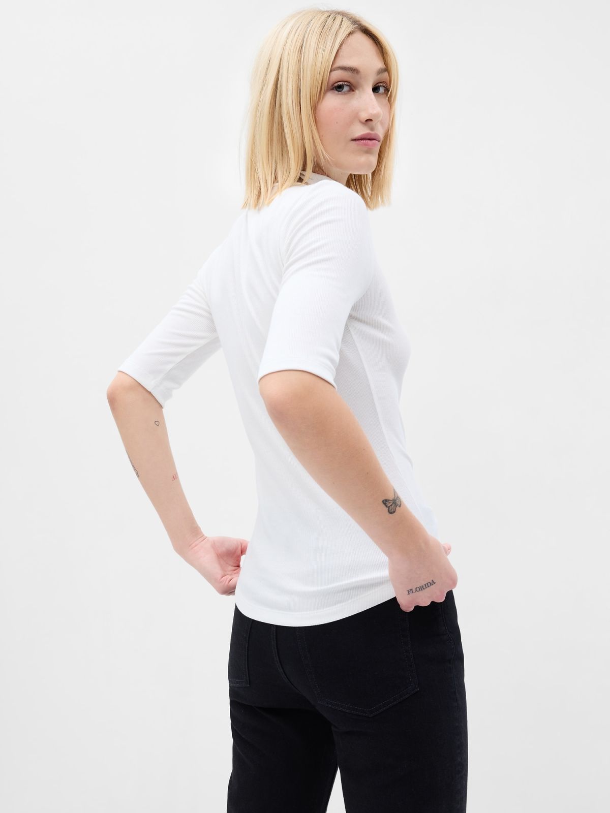Mini Rib Mockneck T-Shirt-794339001