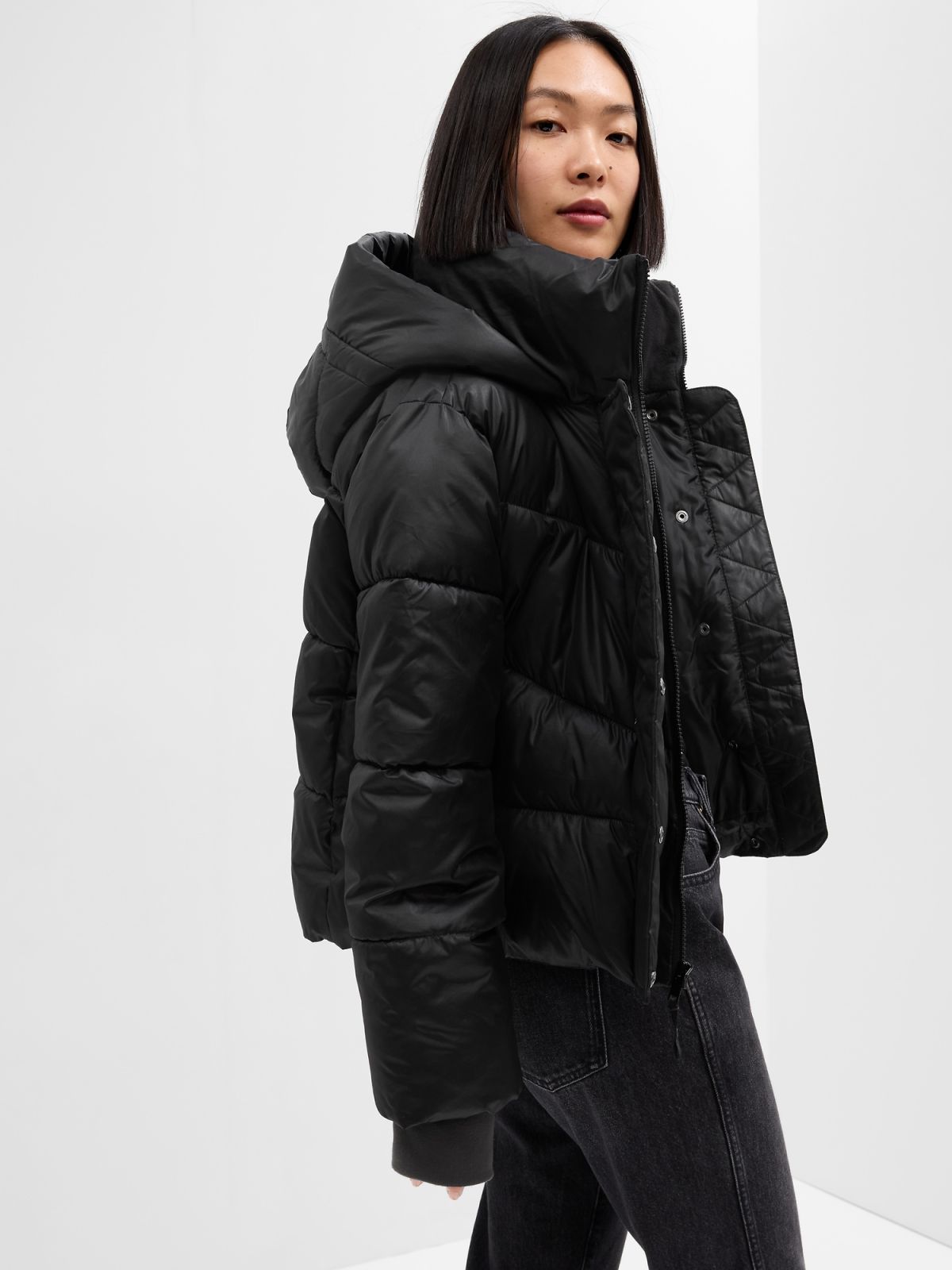 Μαύρο Cropped ColdControl Max Puffer Παλτό-724348000