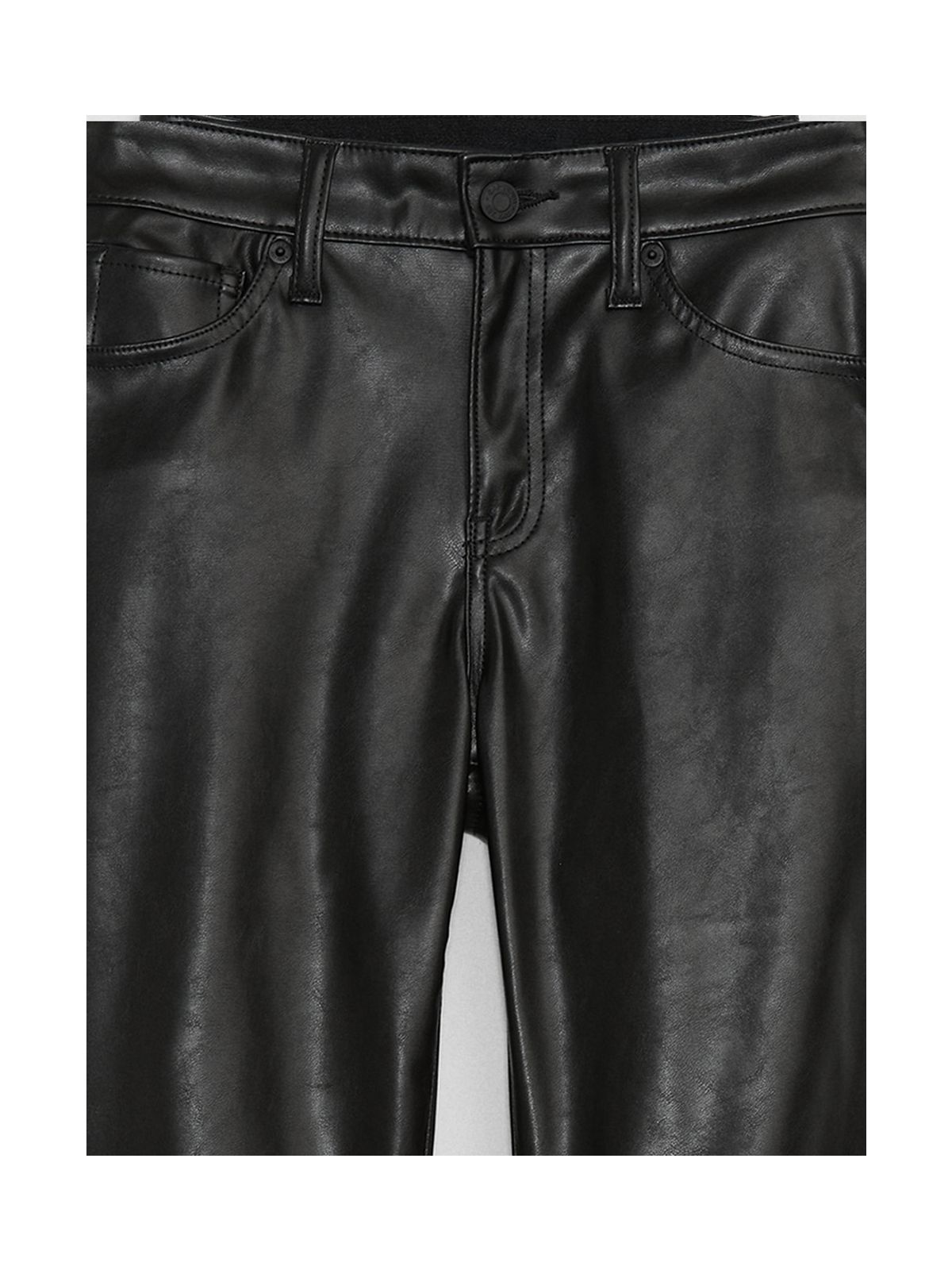 Μαύρο Mid Rise Fitted Baby Boot Faux-Leather Παντελόνι-743814000