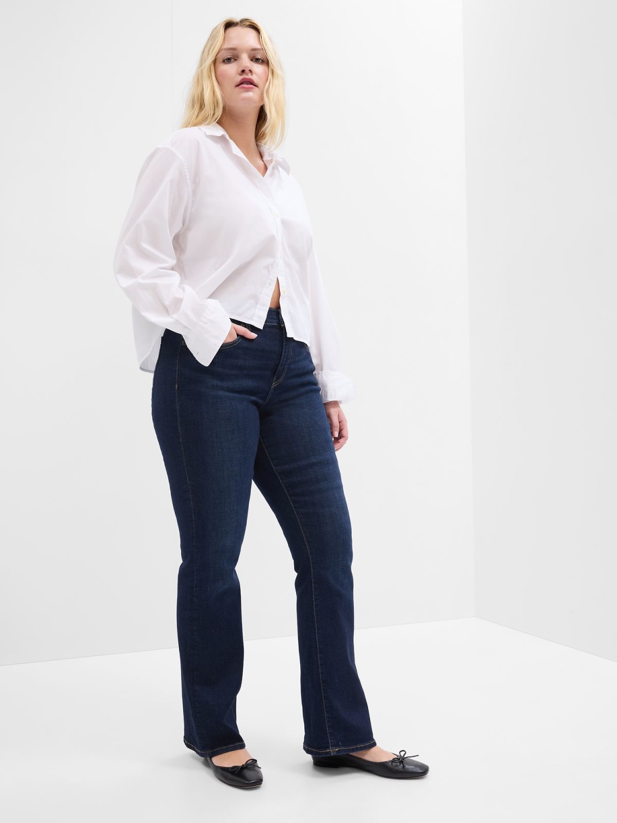 Μπλε Mid Rise Baby Boot Jean Παντελόνι με Washwell-773639000