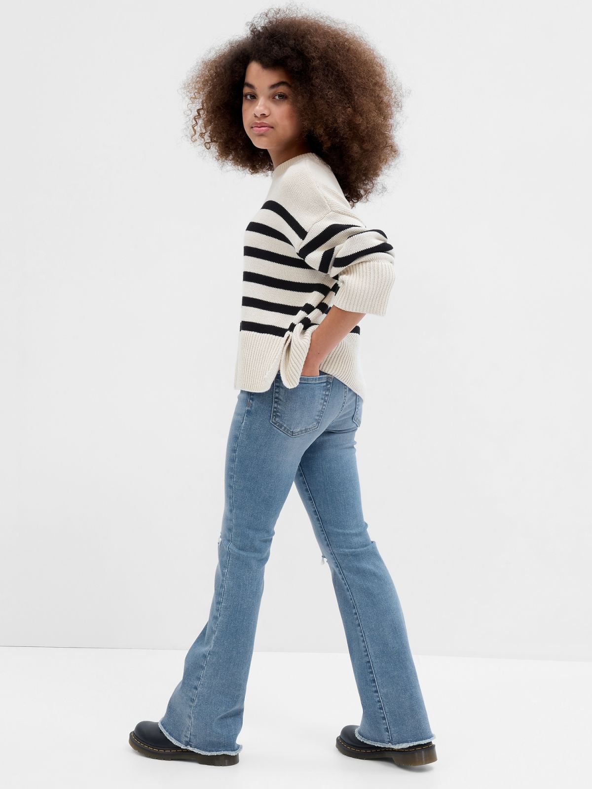 Μπλε Παιδικό High Rise '70s Flare Jean Παντελόνι με Washwell-715858000