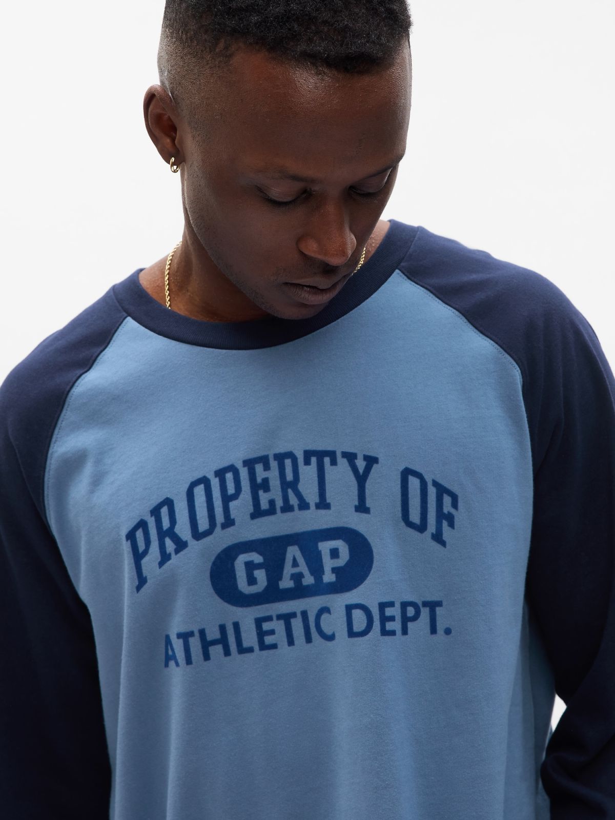 Μπλε Gap Athletic Logo Raglan Μπλούζα-765764003