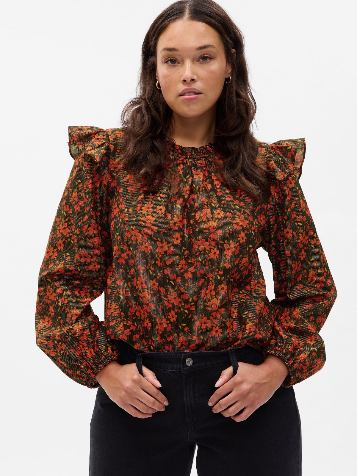 Metallic Ruffle Πουκάμισο-742629002